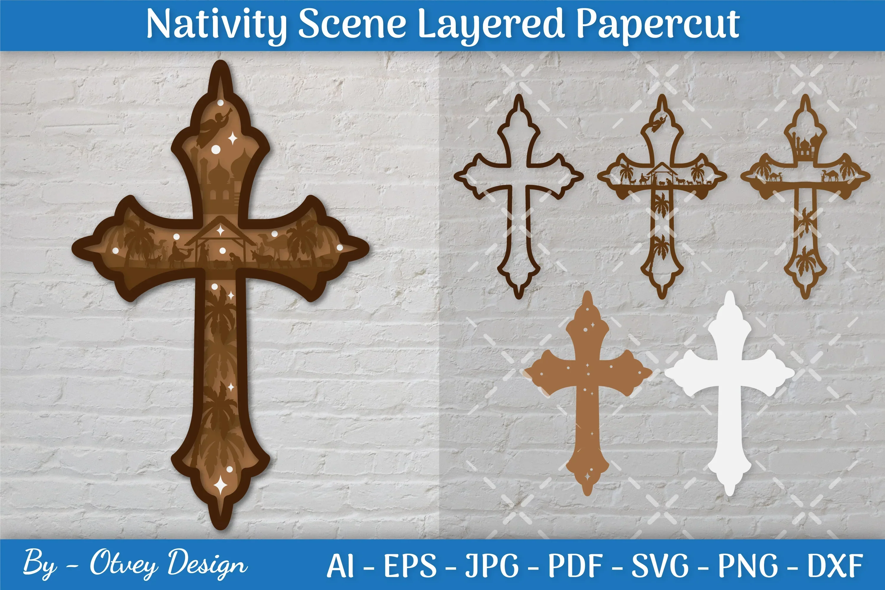 Christmas Nativity Scene Layered Papercut SVG Bundle