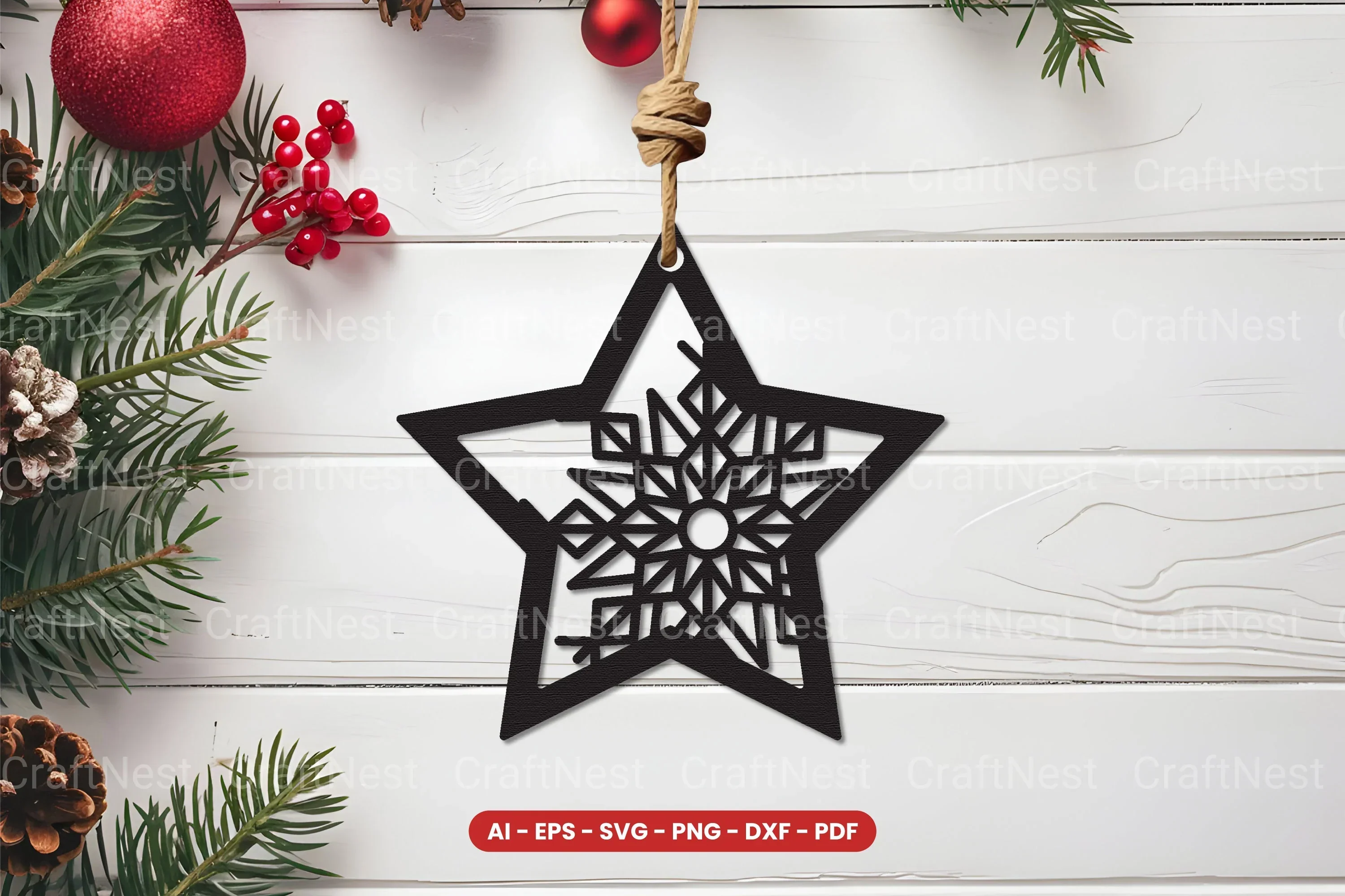 Christmas Ornament Laser Cut SVG Bundle