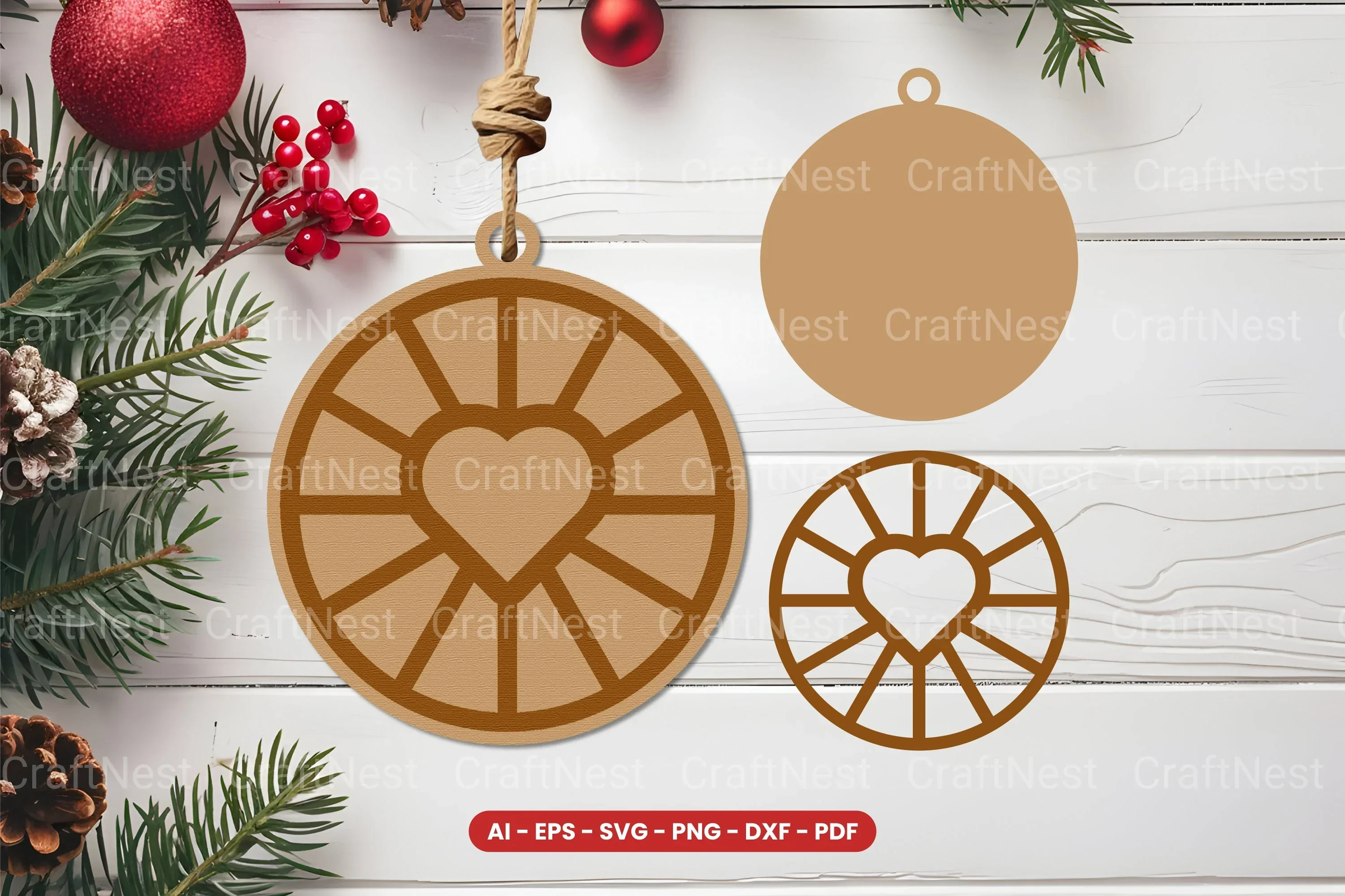 Christmas Ornament Laser Cut SVG Bundle