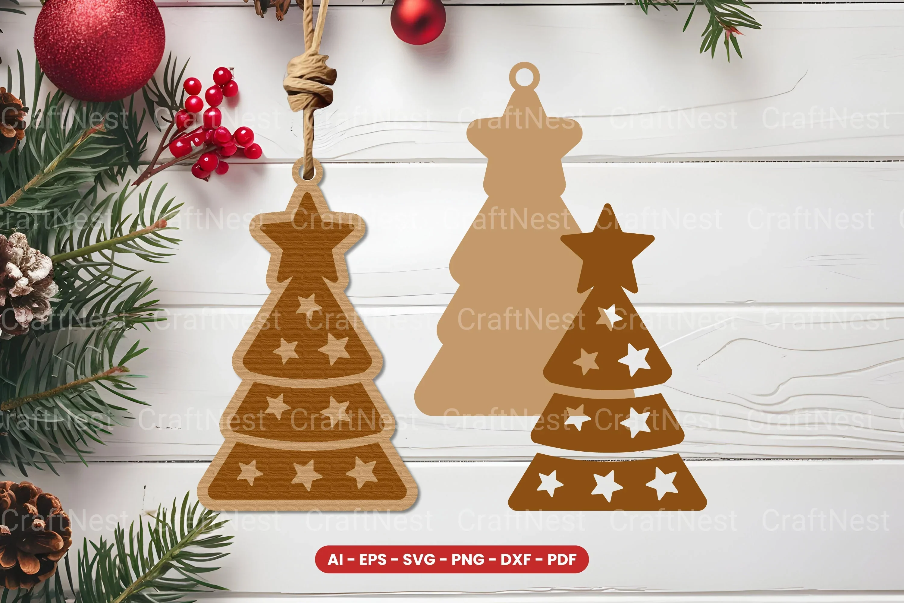 Christmas Ornament Laser Cut SVG Bundle