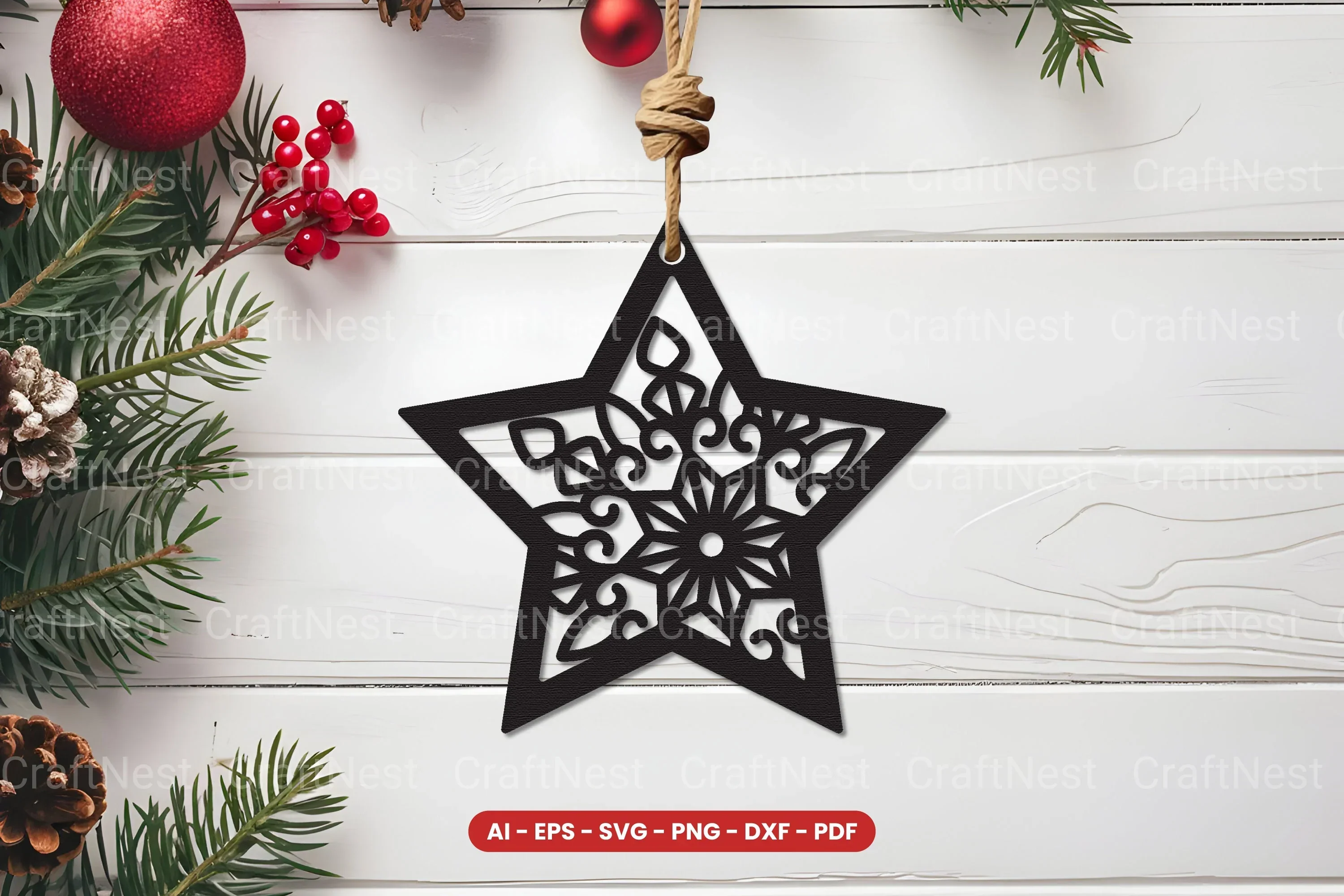 Christmas Ornament Laser Cut SVG Bundle