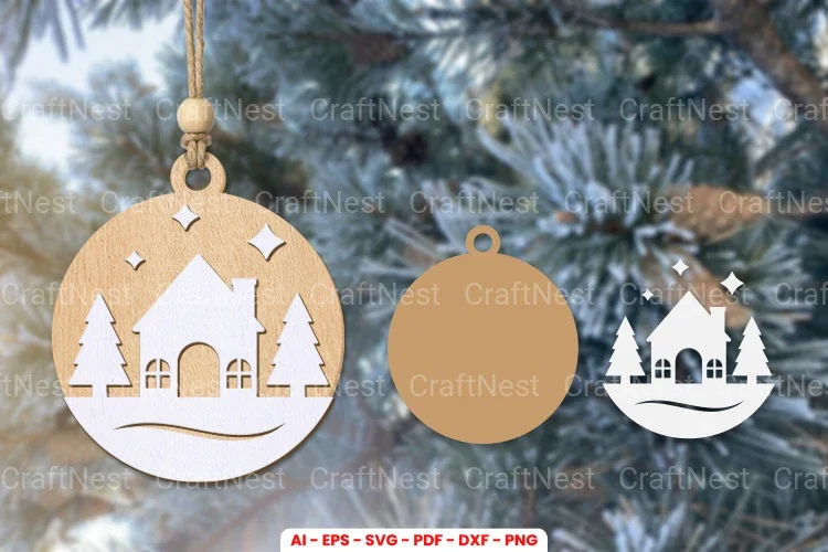 Christmas Ornament Laser Cut SVG Bundle