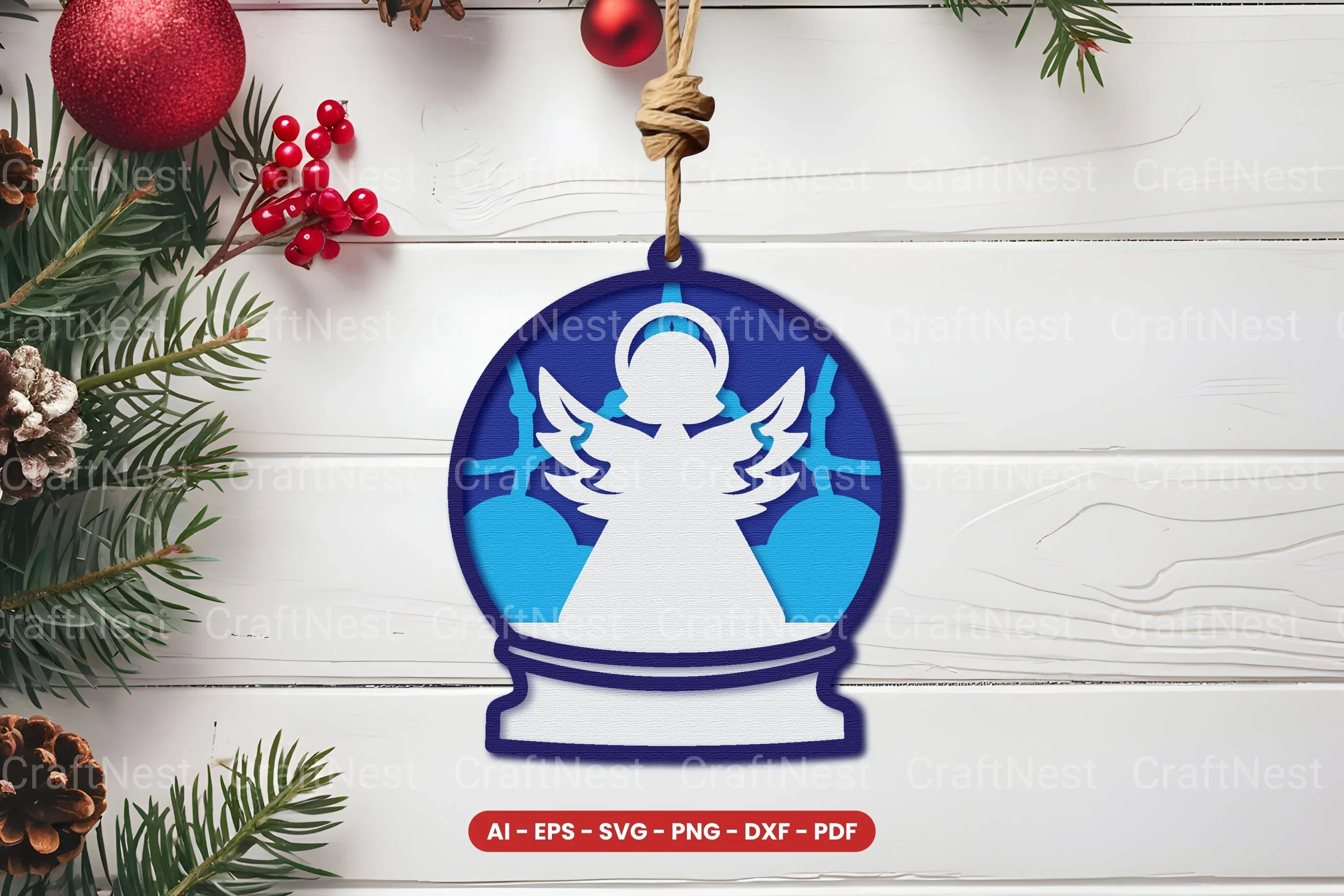 Christmas Ornament Lasercut SVG Bundle