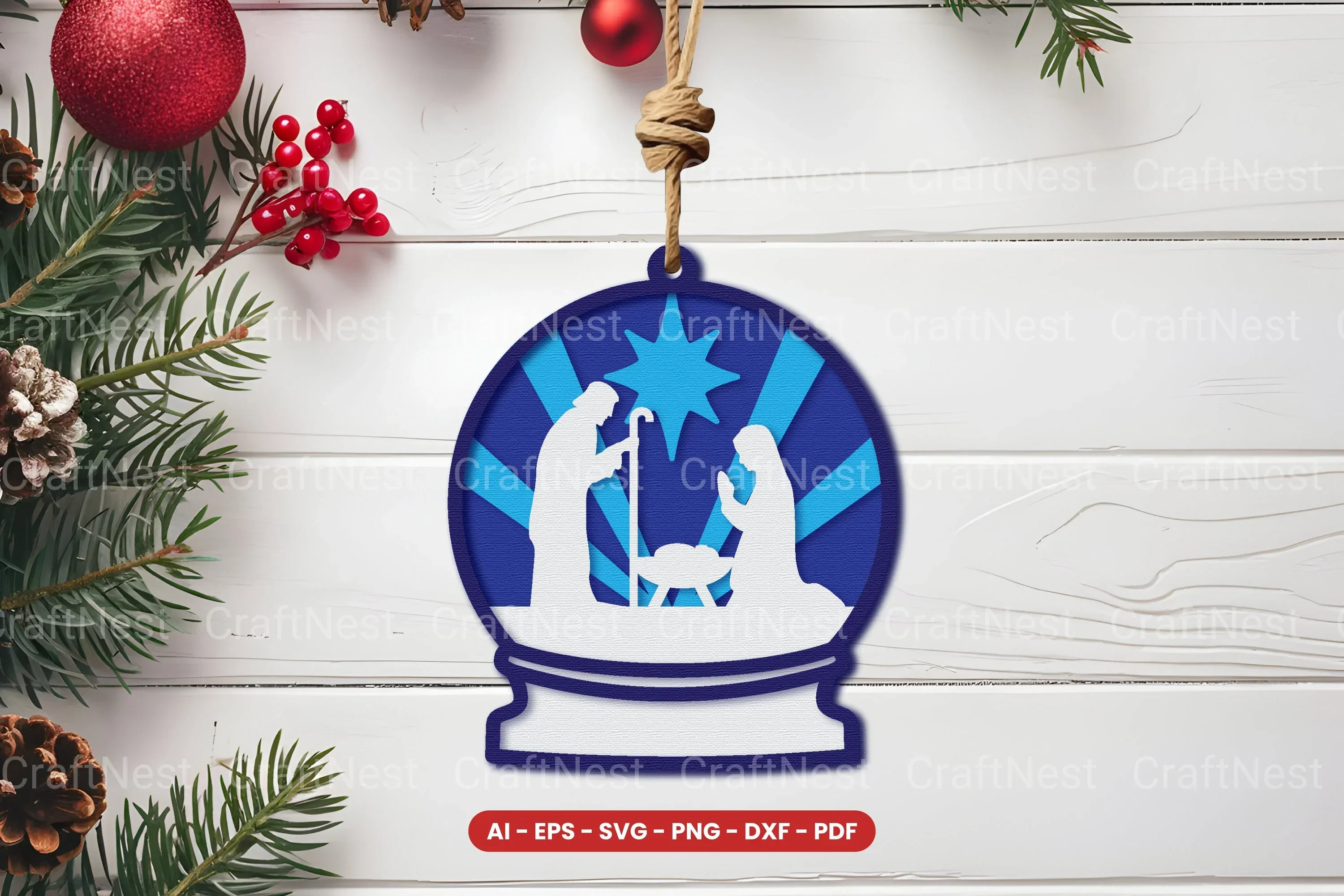 Christmas Ornament Lasercut SVG Bundle