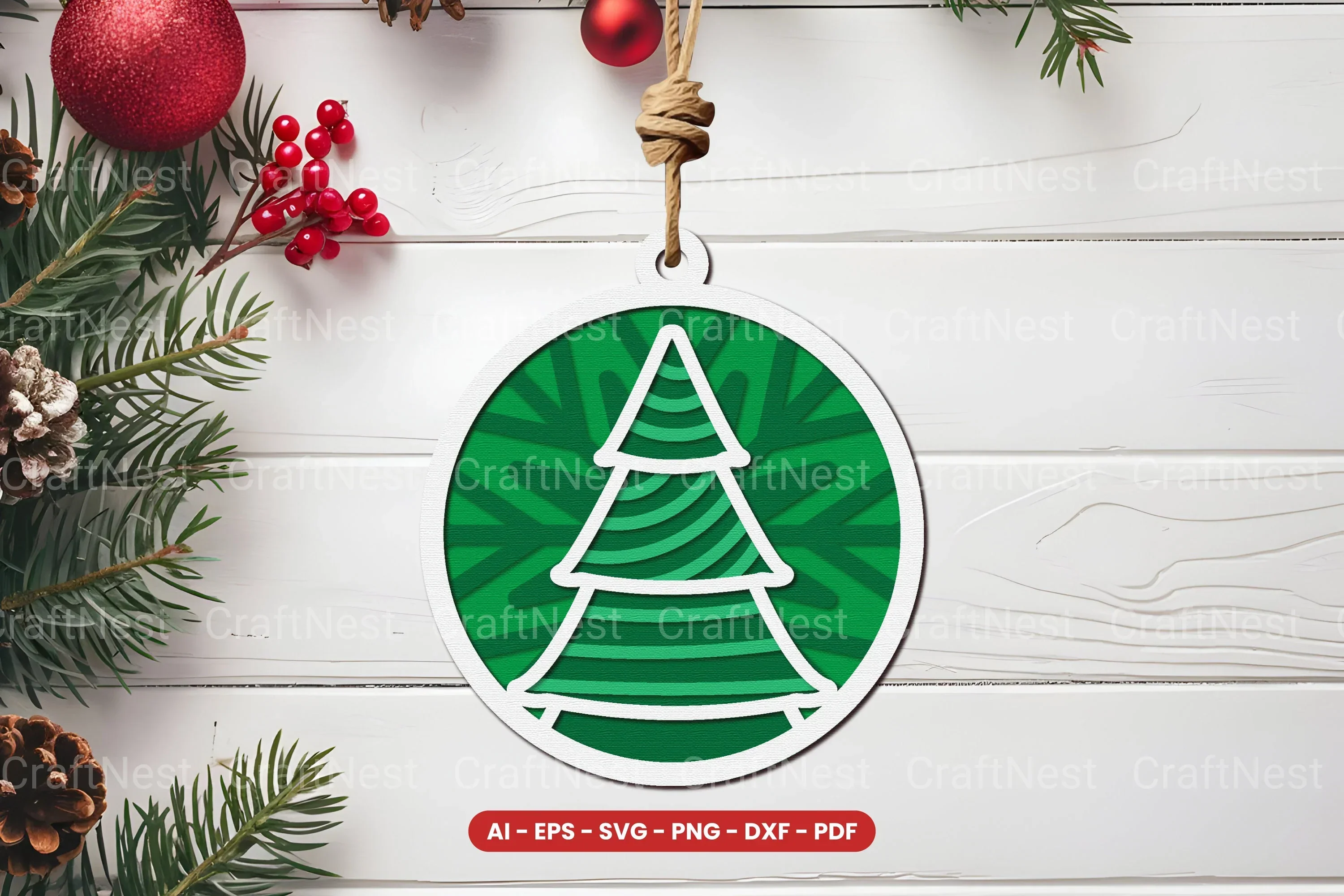 Christmas Ornament Lasercut SVG Bundle