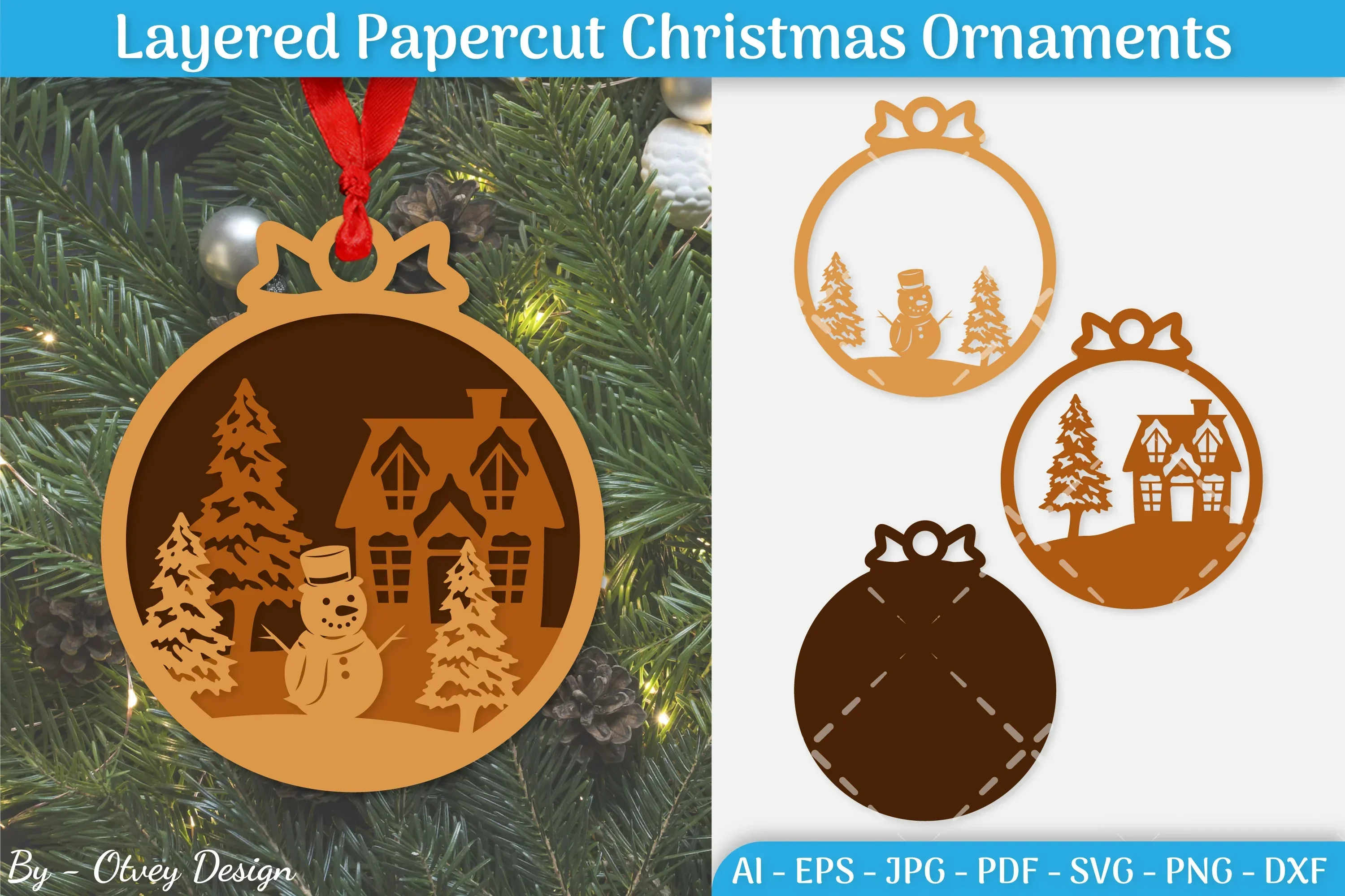 Christmas Ornament Layered SVG Bundle