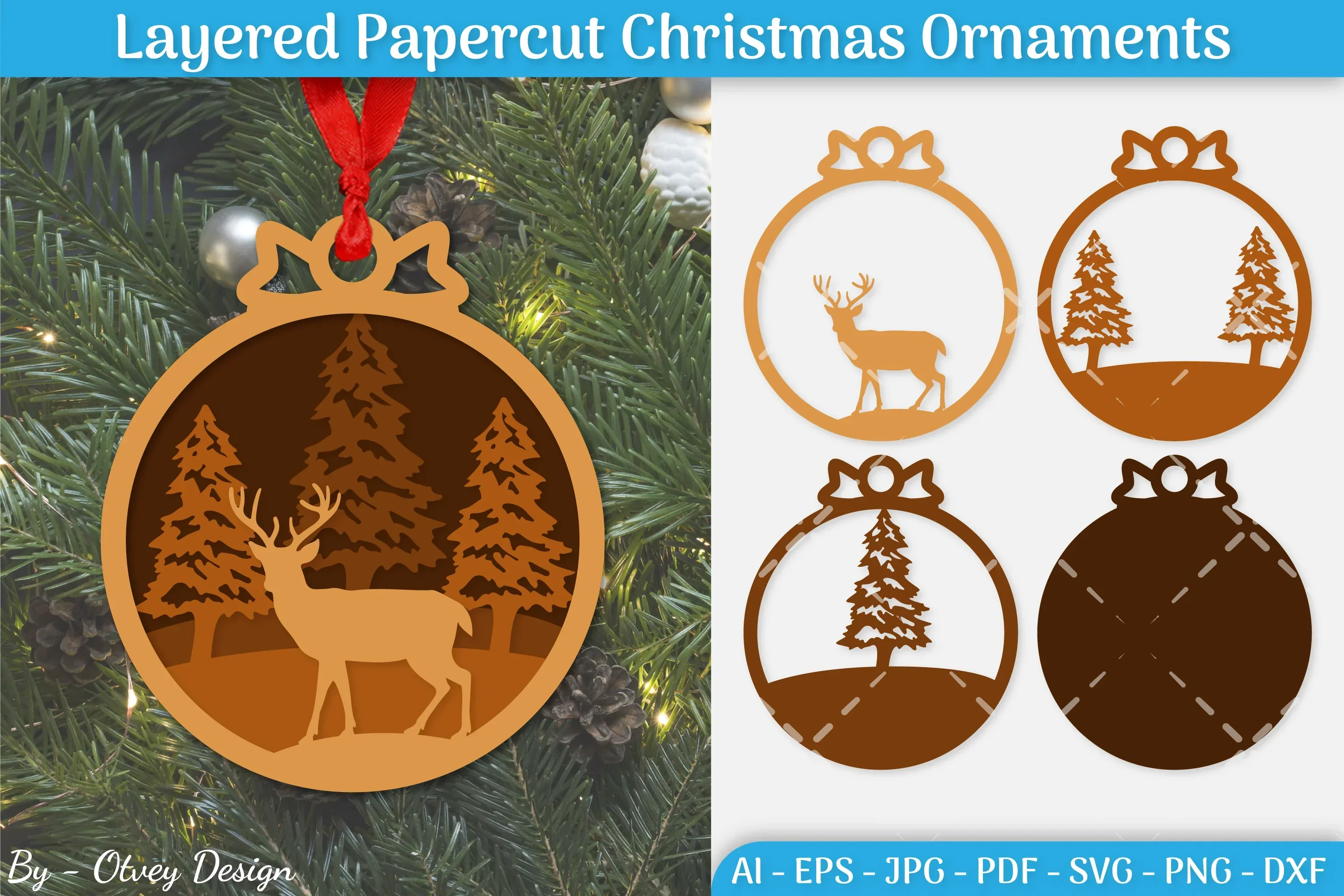 Christmas Ornament Layered SVG Bundle