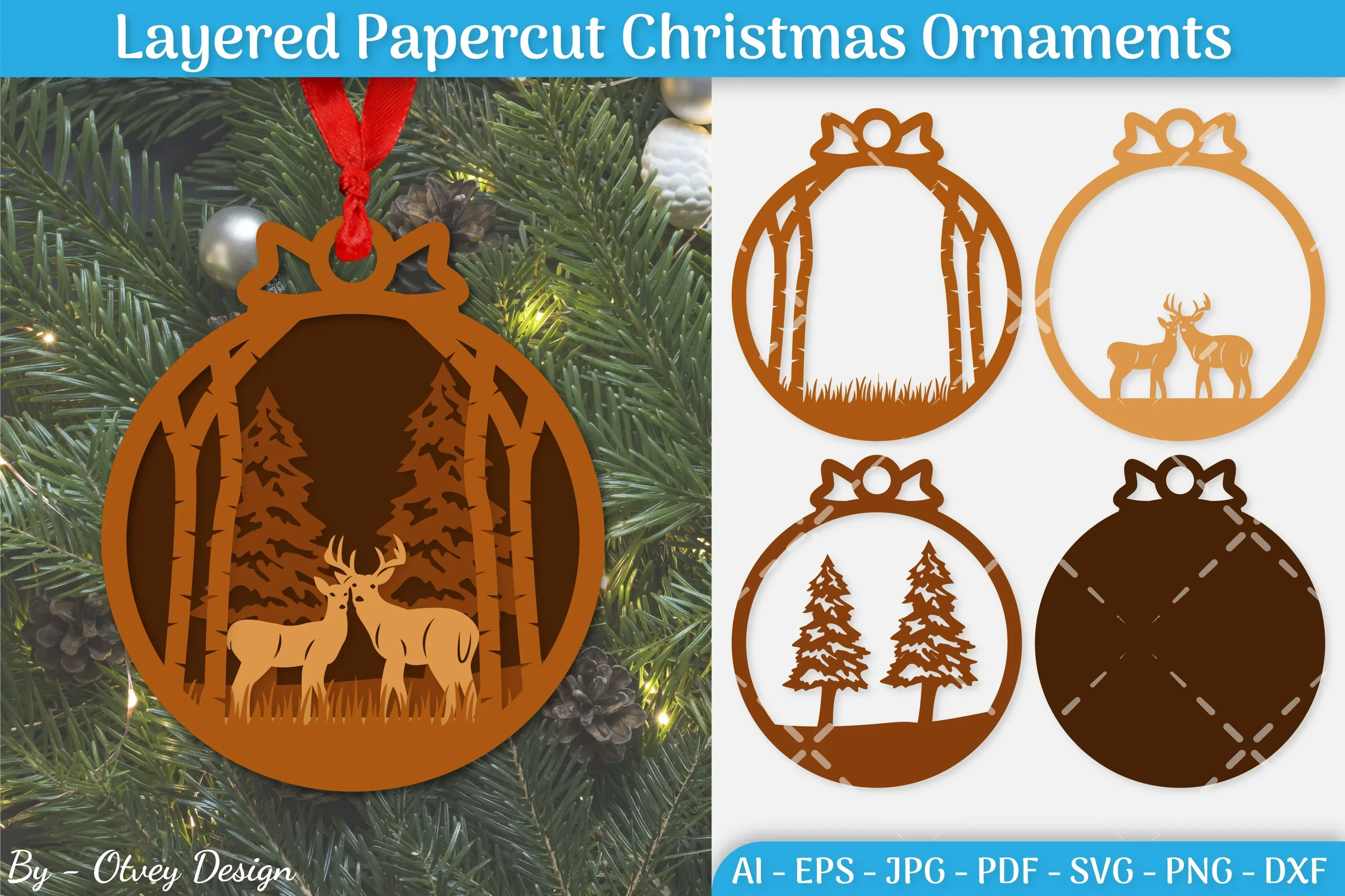 Christmas Ornament Multilayered SVG Bundle