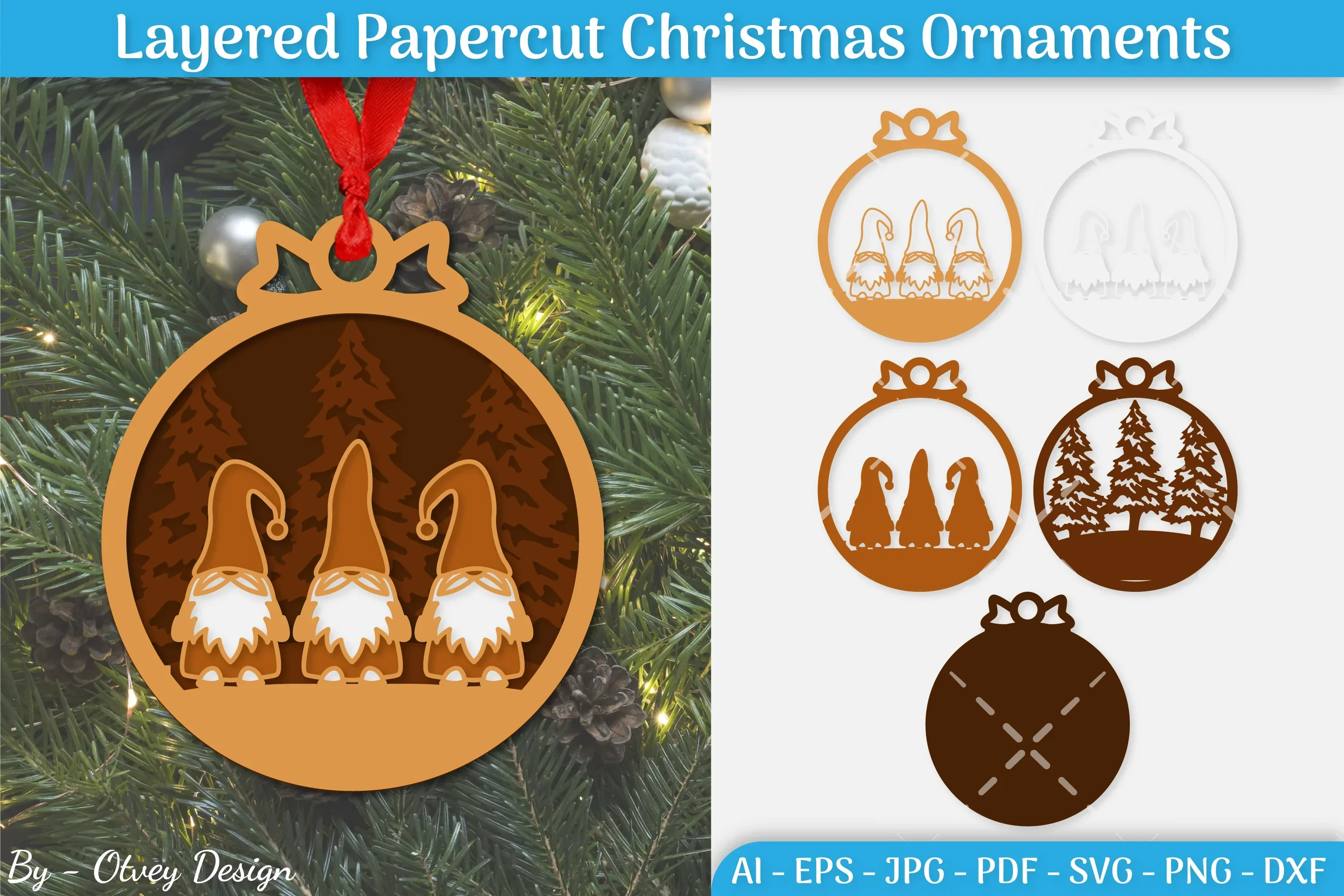 Christmas Ornament Multilayered SVG Bundle