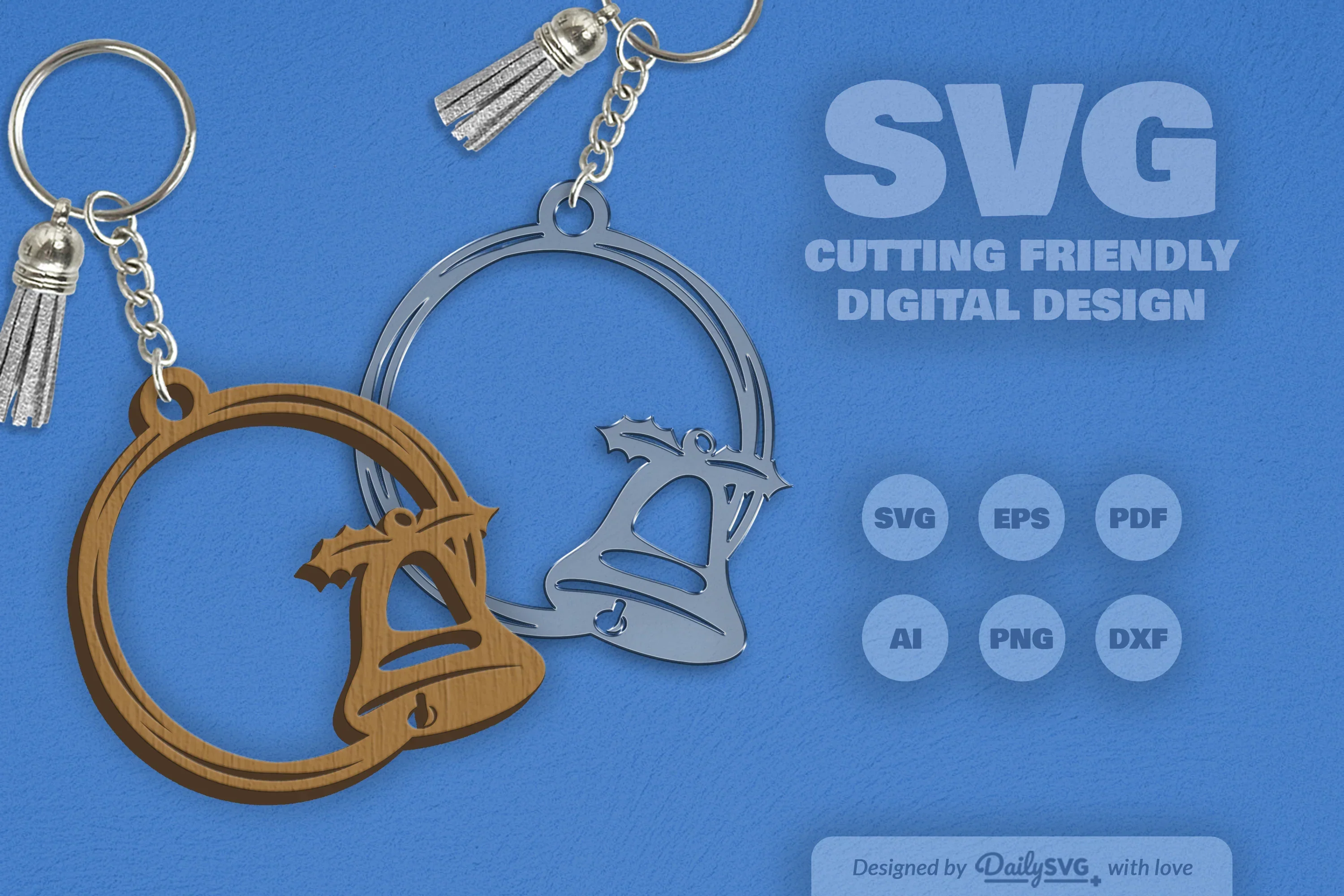 Christmas Round Keychain Clipart - Daily SVG Bundles - Image 5