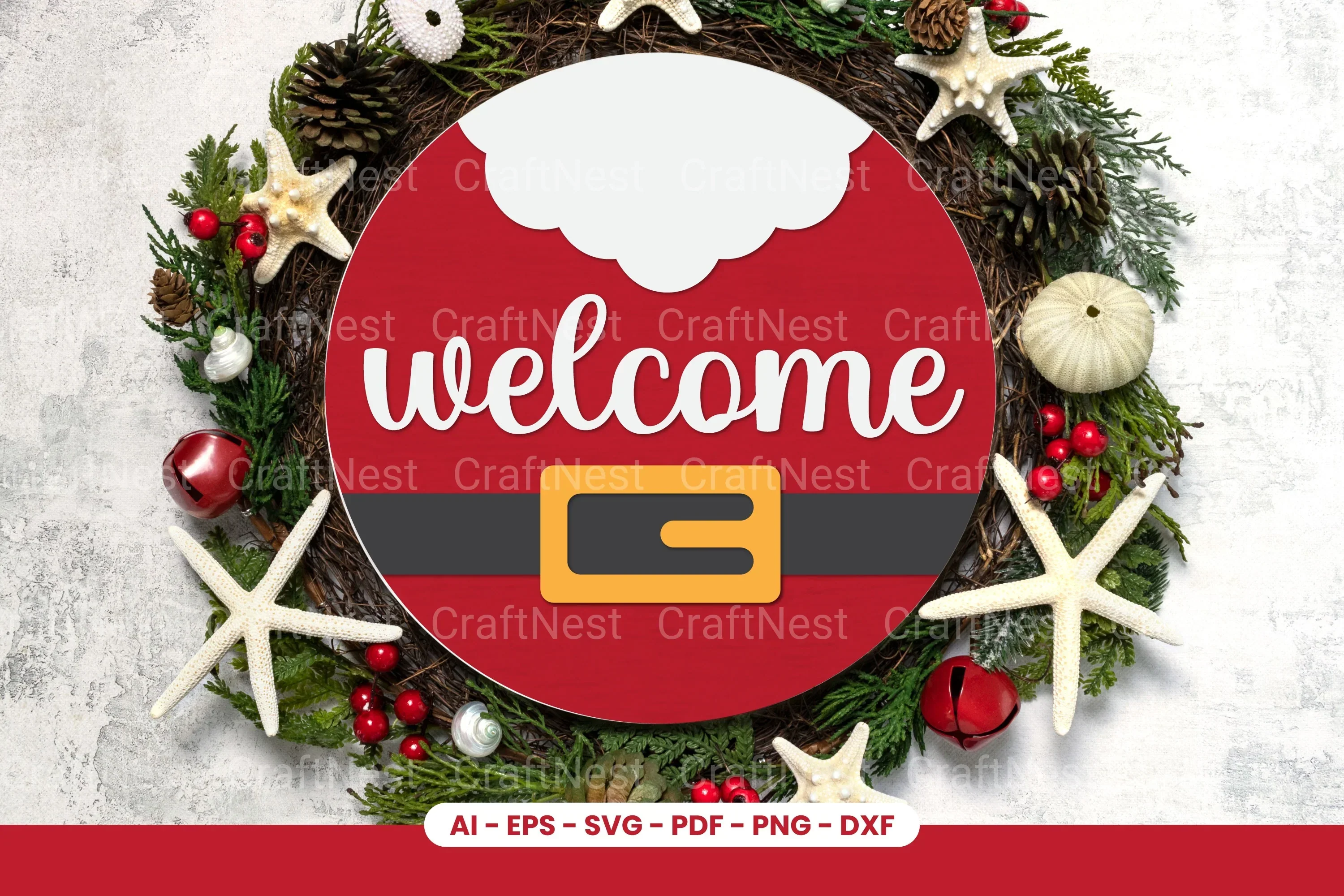 Christmas Round Sign Laser Cut SVG Bundle