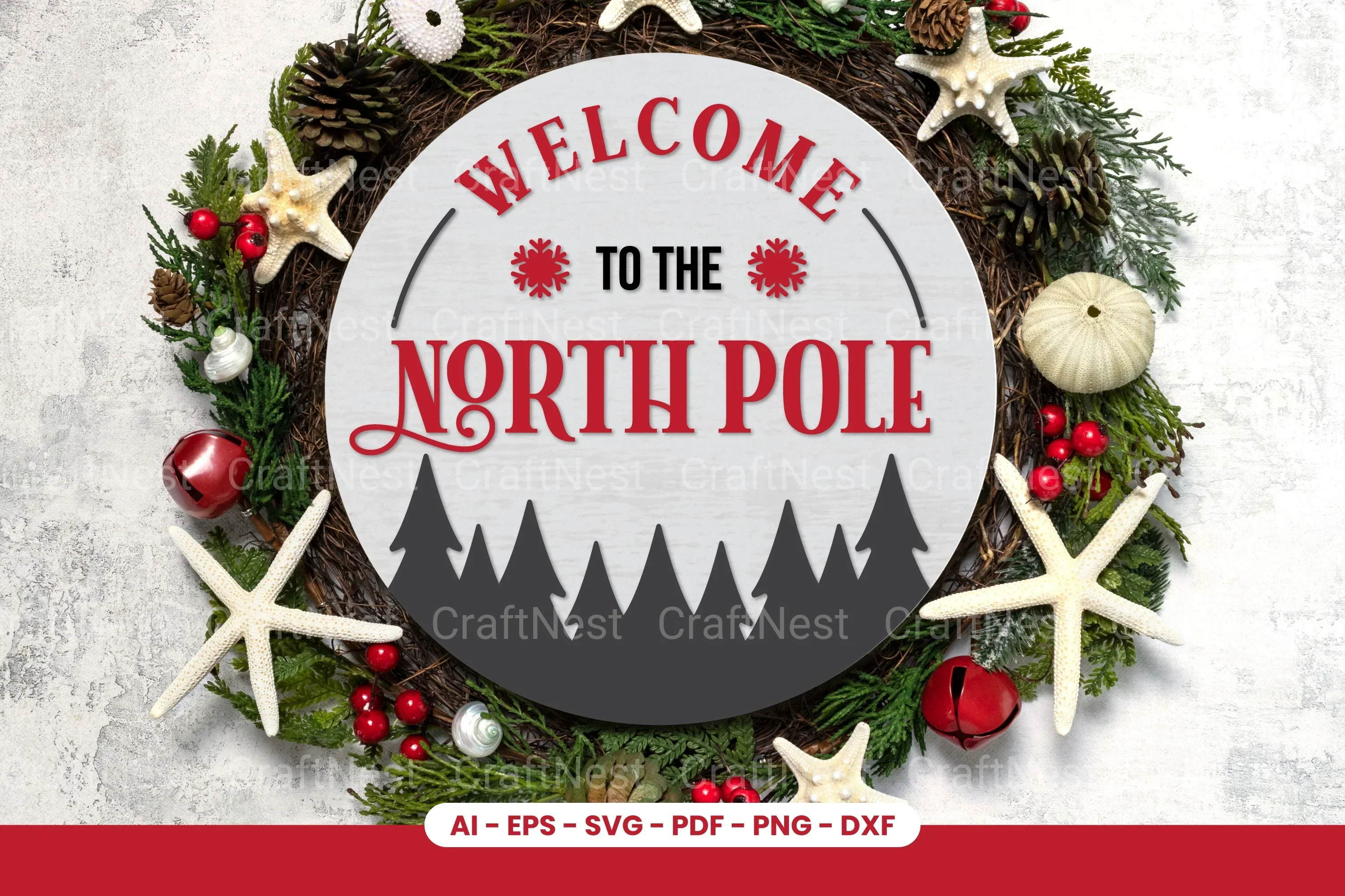 Christmas Round Sign Laser Cut SVG Bundle