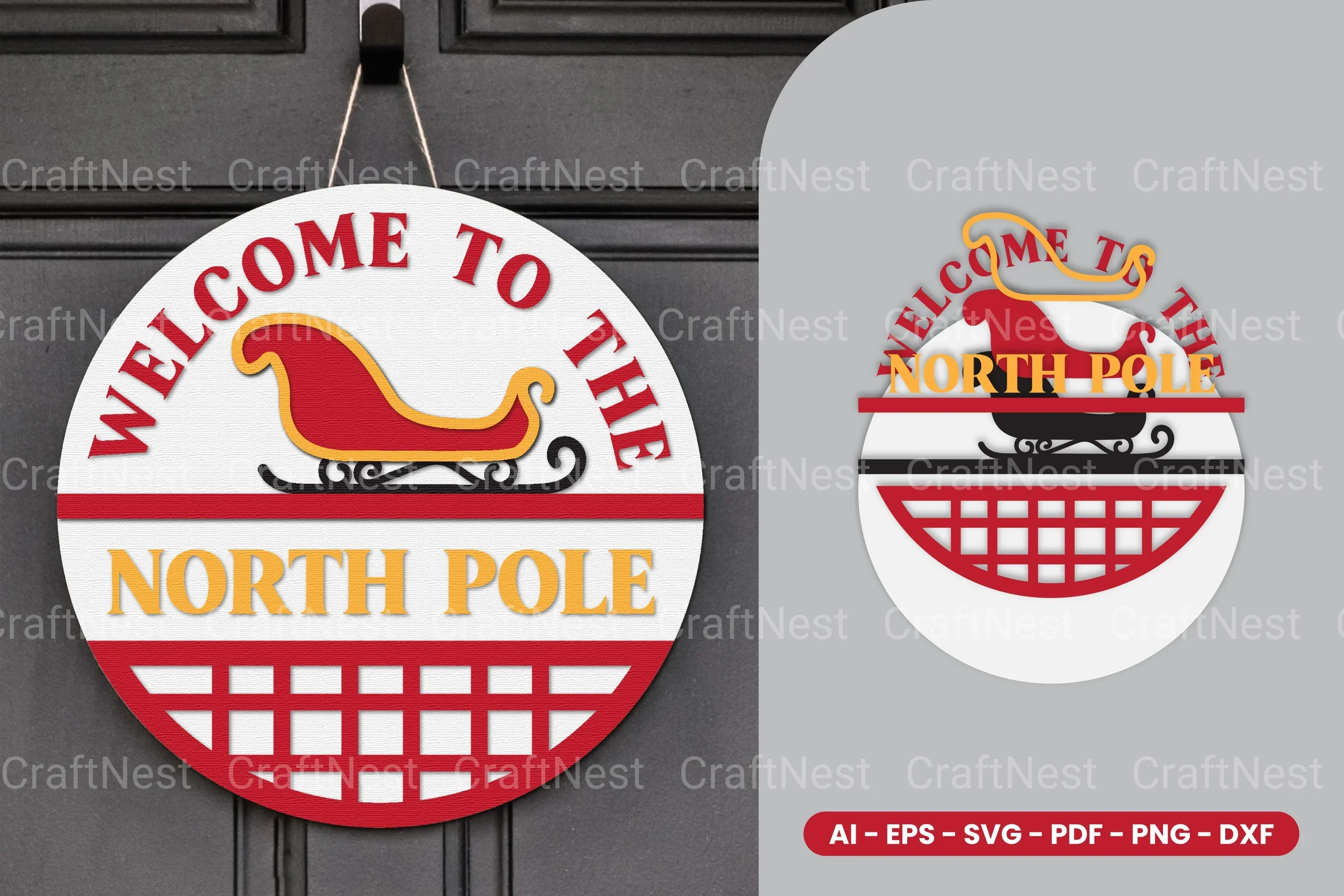 Christmas Round Sign Laser Cut SVG Bundle