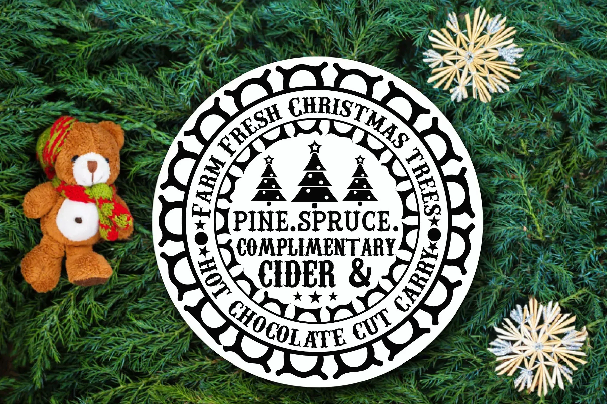Christmas Round Sign SVG Bundle - Image 14
