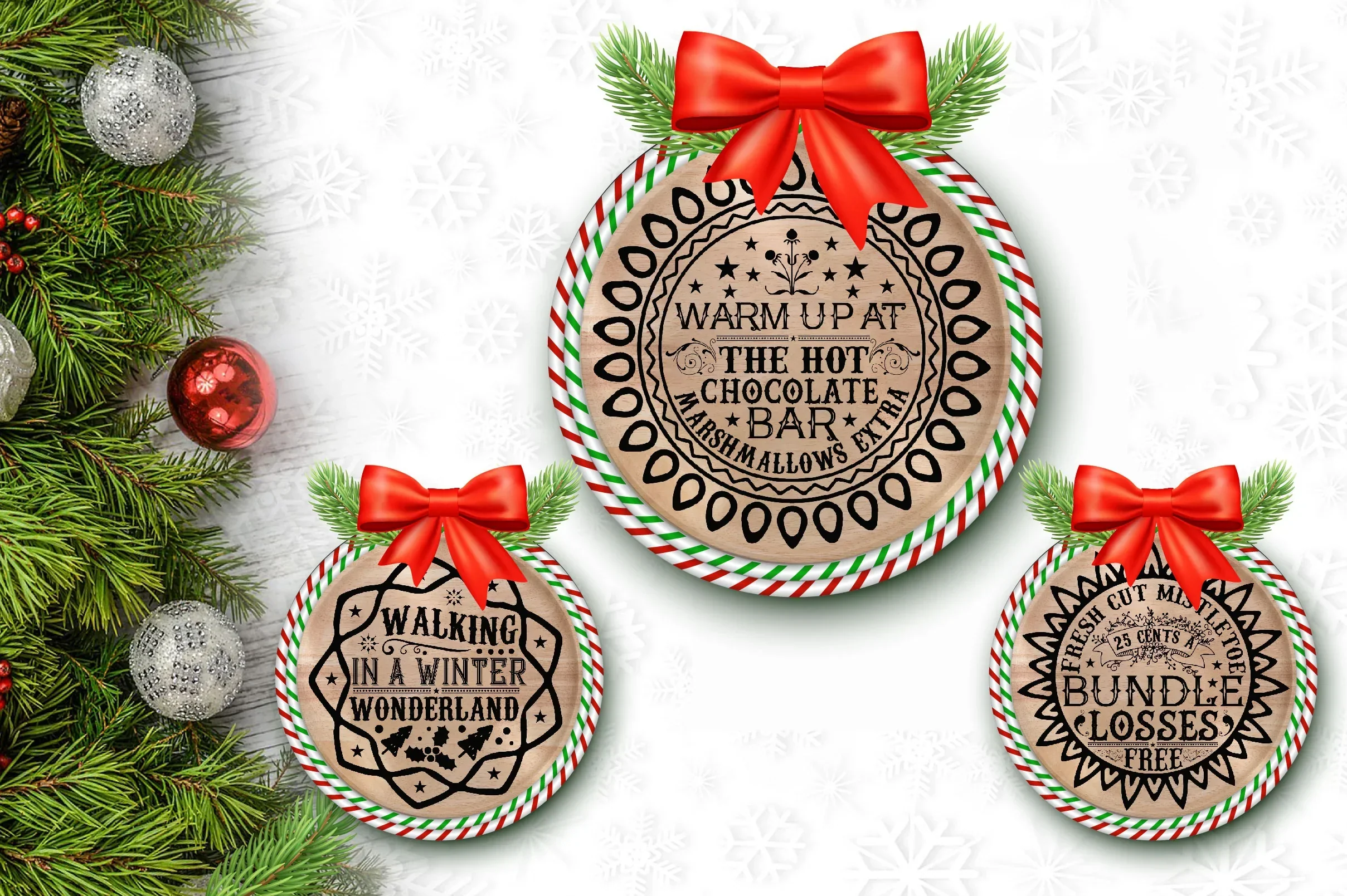 Christmas Round Sign SVG Bundle - Image 3