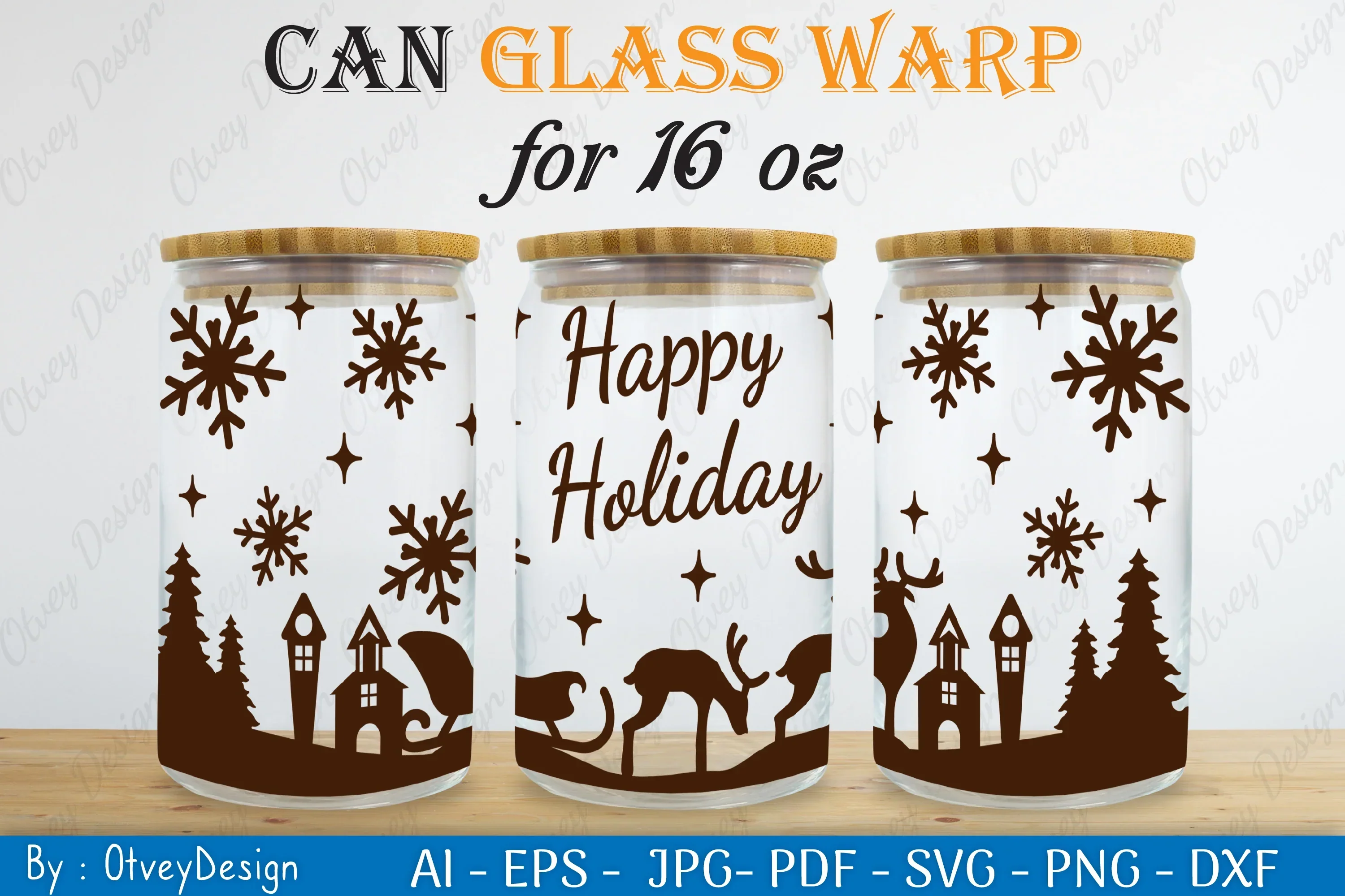 Christmas Santa Sleigh Can Glass 16 OZ SVG Bundle - Image 2