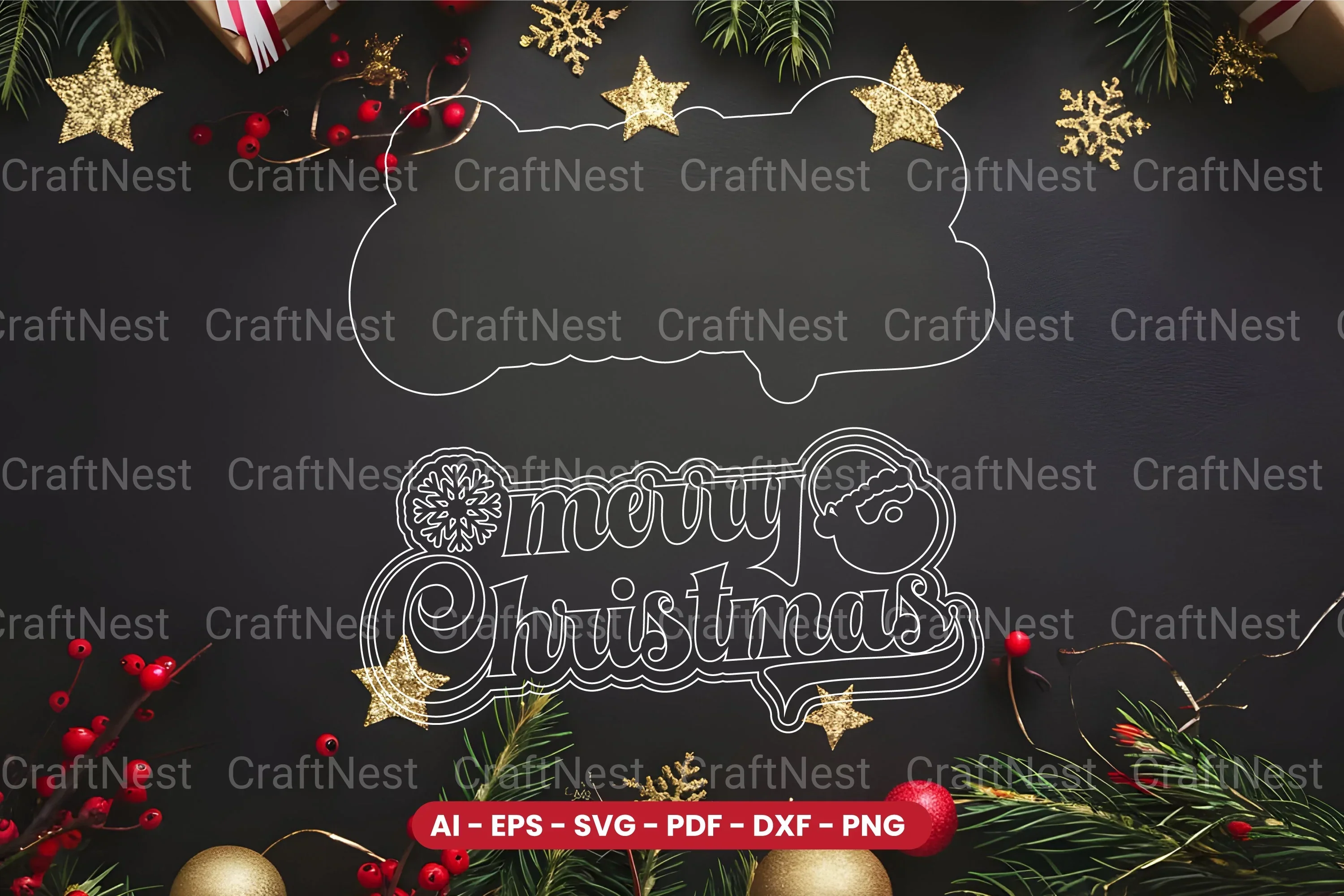 Christmas Sign Laser Cut SVG Bundle - Clipart Bundle