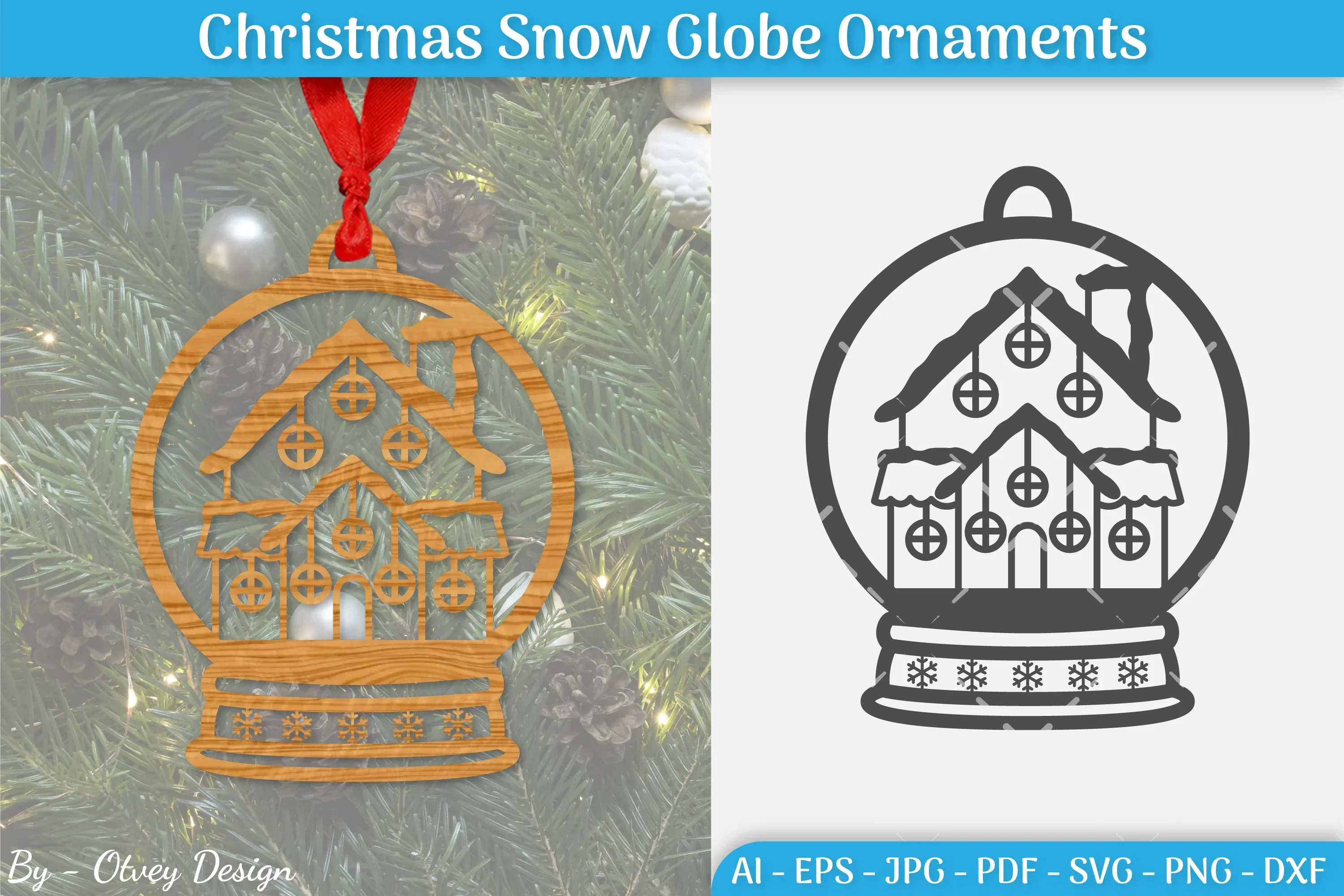Christmas Snow Globe Ornament SVG Bundle