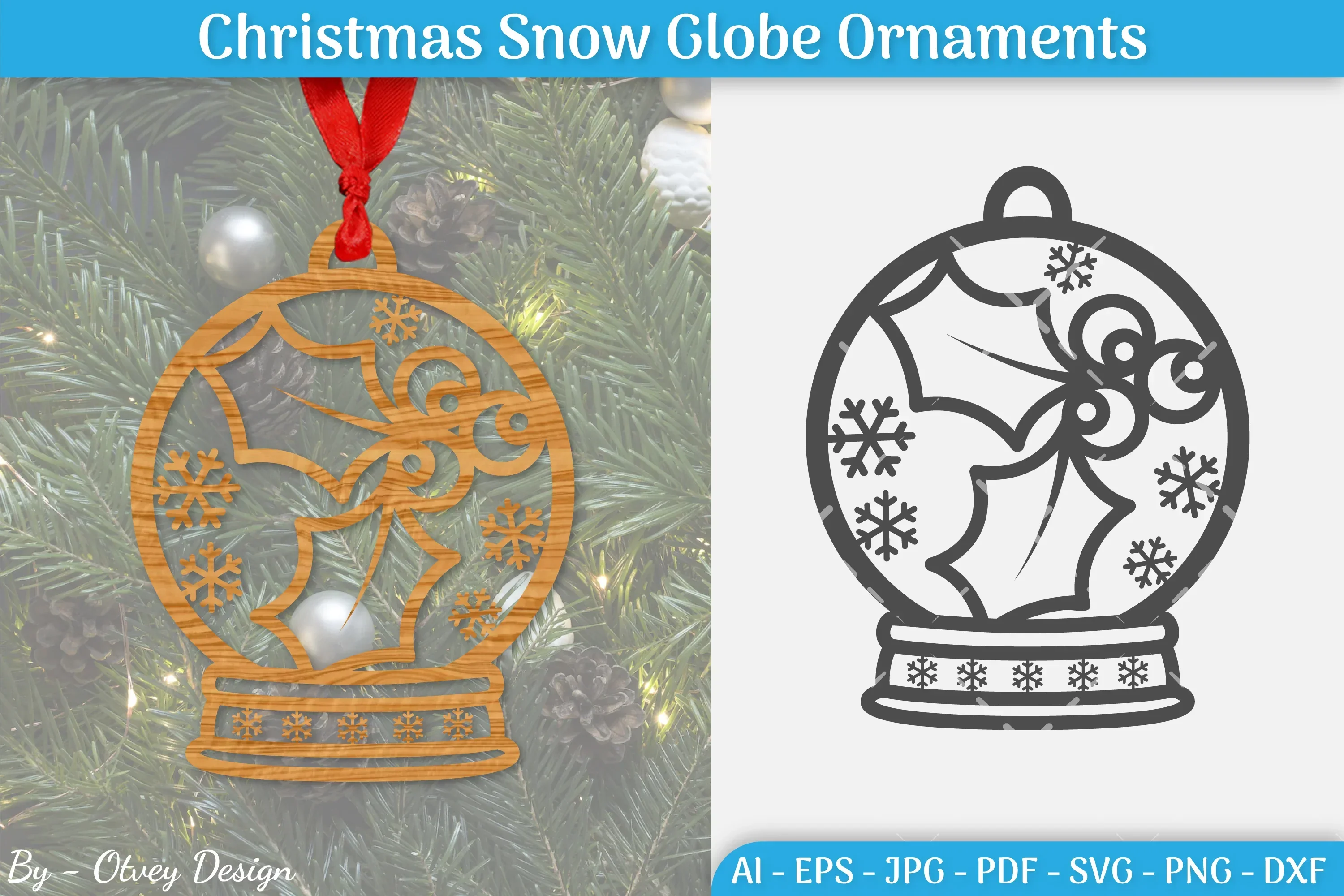 Christmas Snow Globe Ornament SVG Bundle