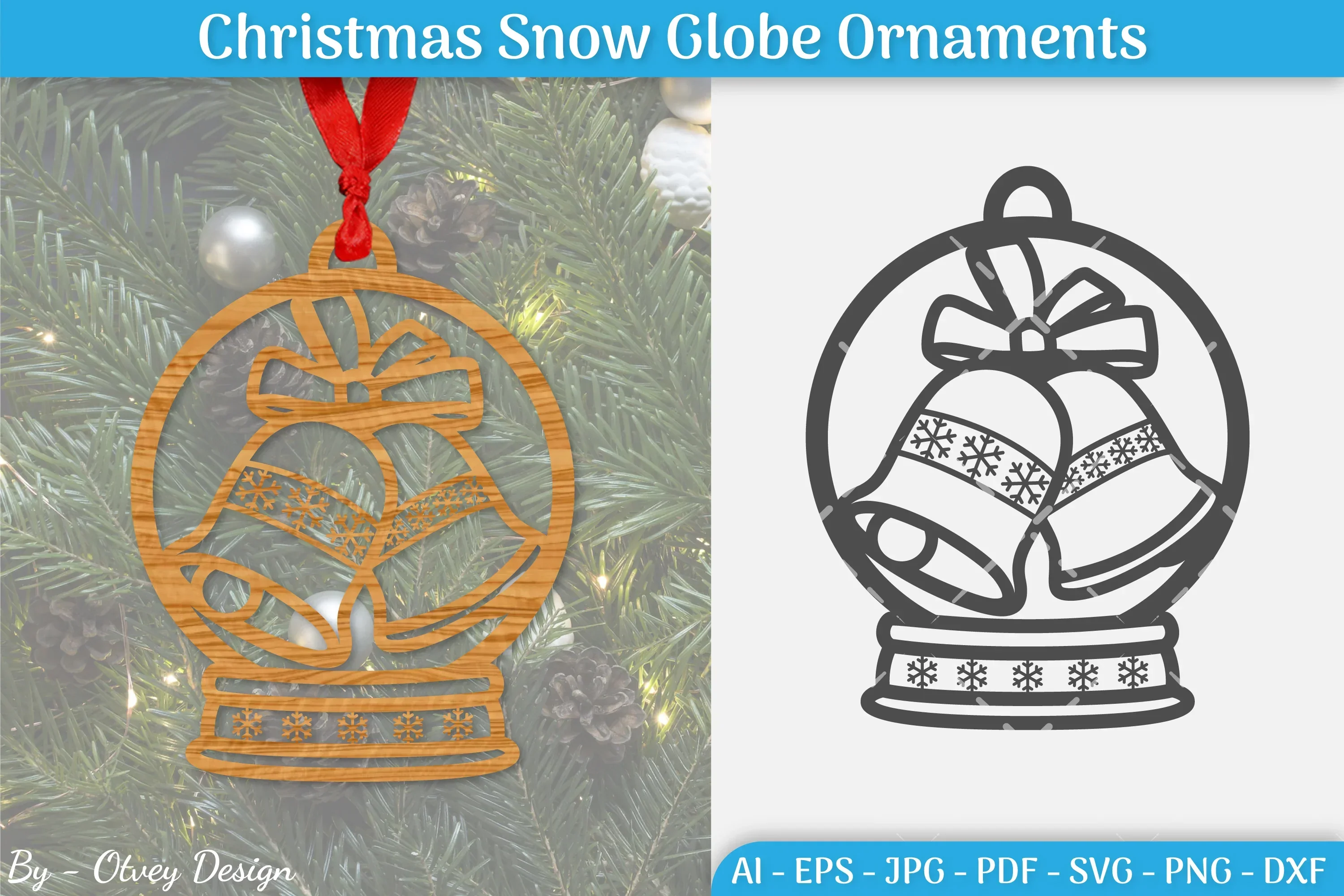 Christmas Snow Globe Ornament SVG Bundle