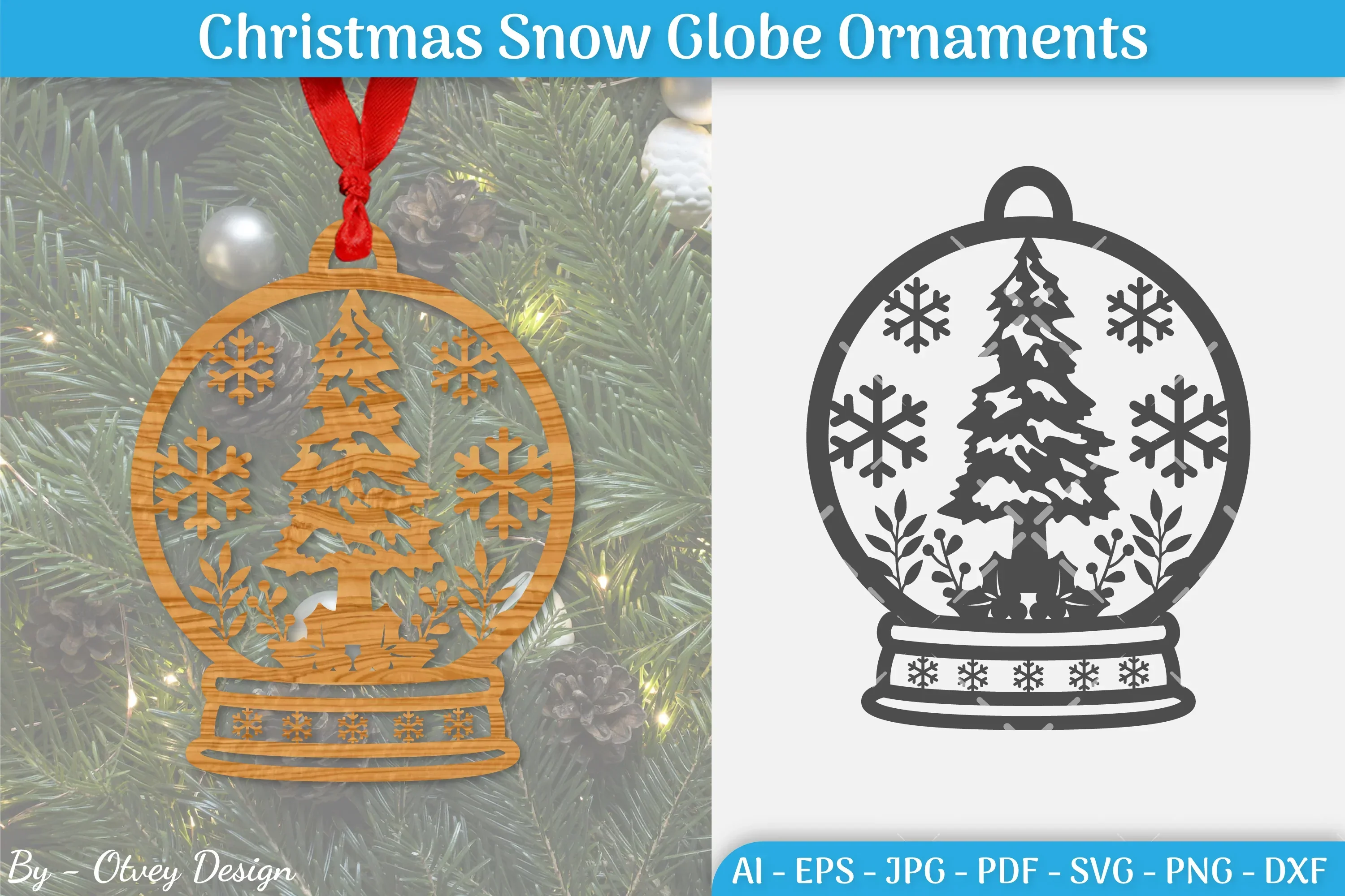 Christmas Snow Globe Ornament SVG Bundle