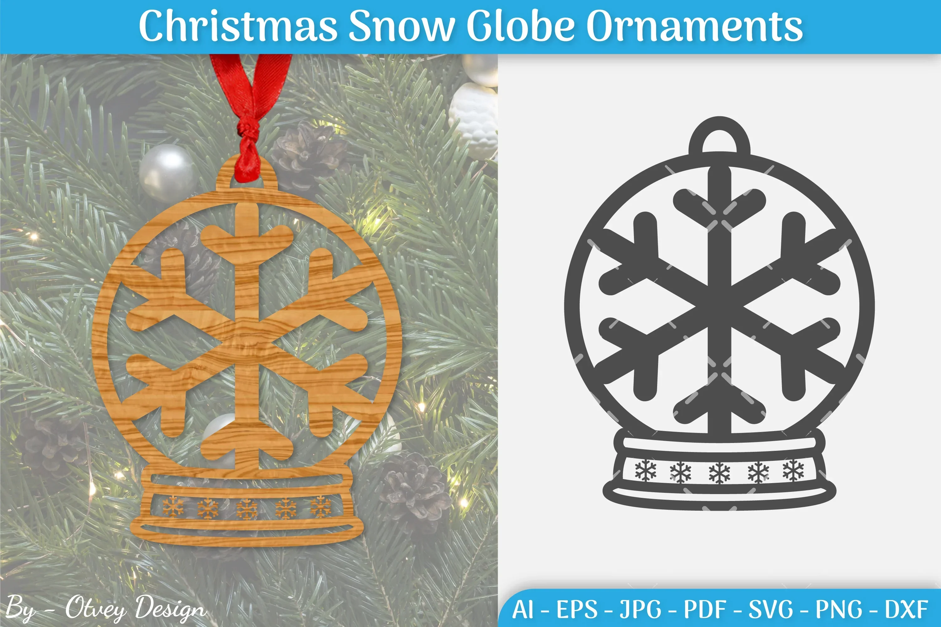 Christmas Snow Globe Ornament SVG Bundle