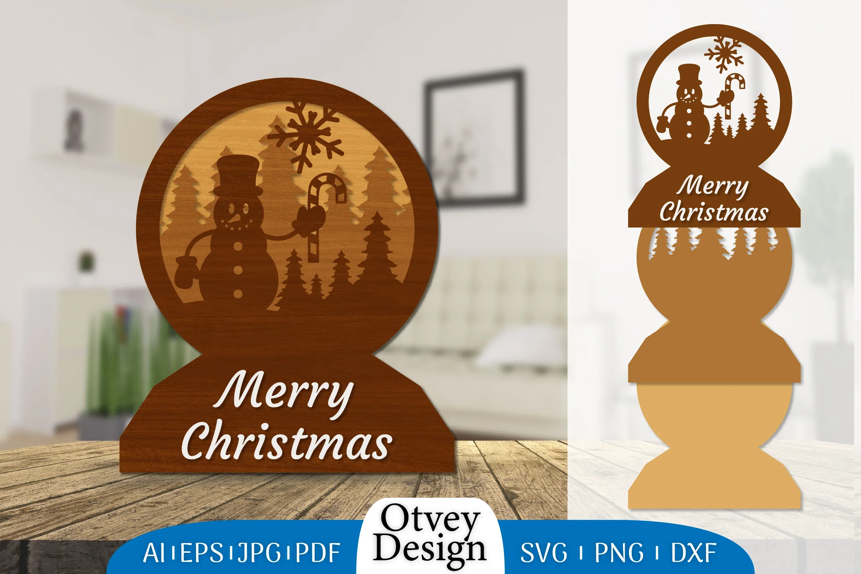 Christmas Snowman Layered Lasercut SVG Bundle