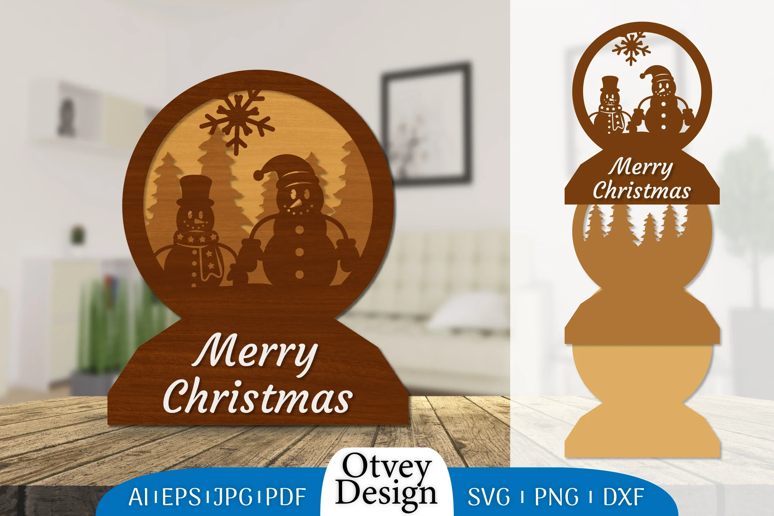 Christmas Snowman Layered Lasercut SVG Bundle