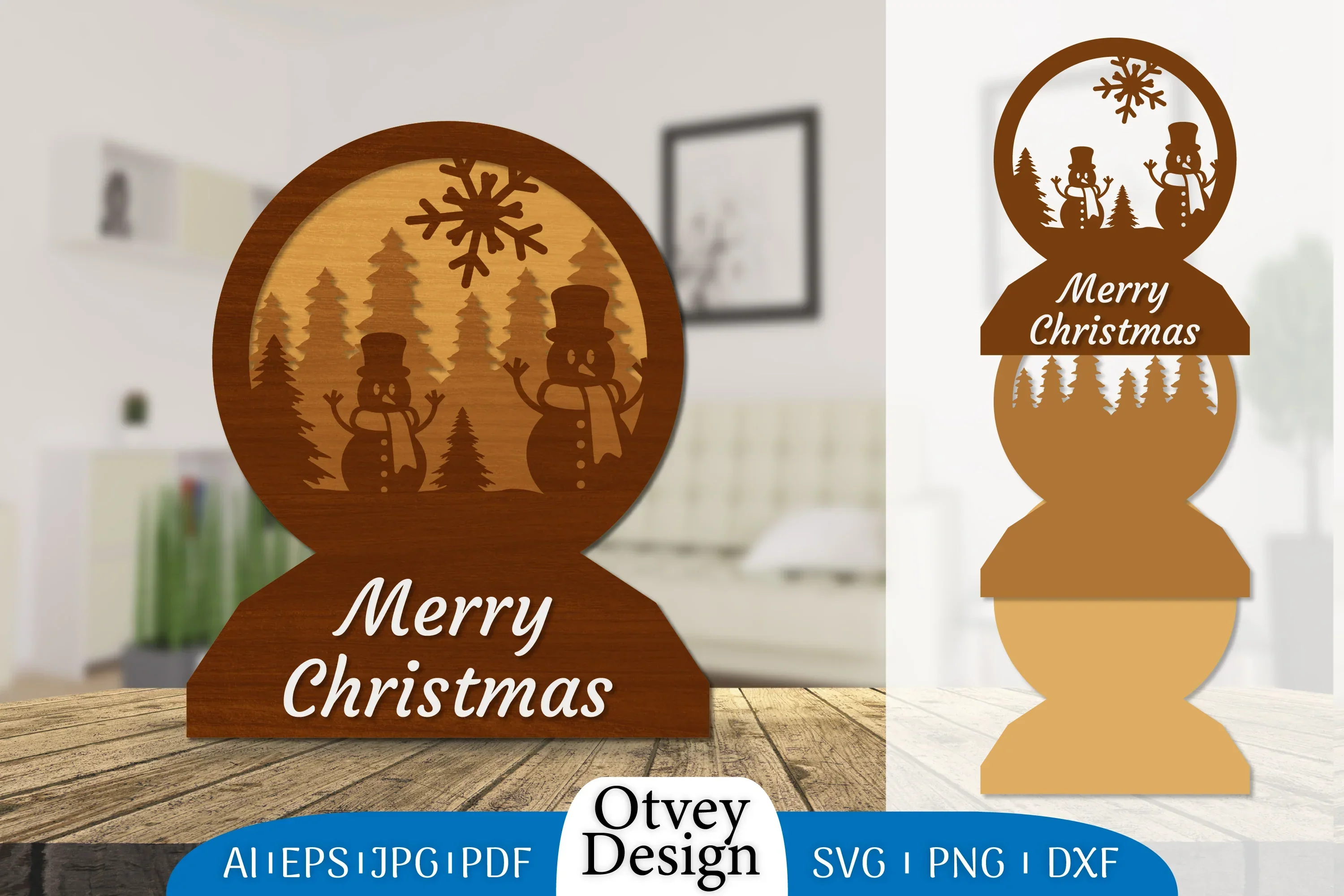 Christmas Snowman Layered Lasercut SVG Bundle