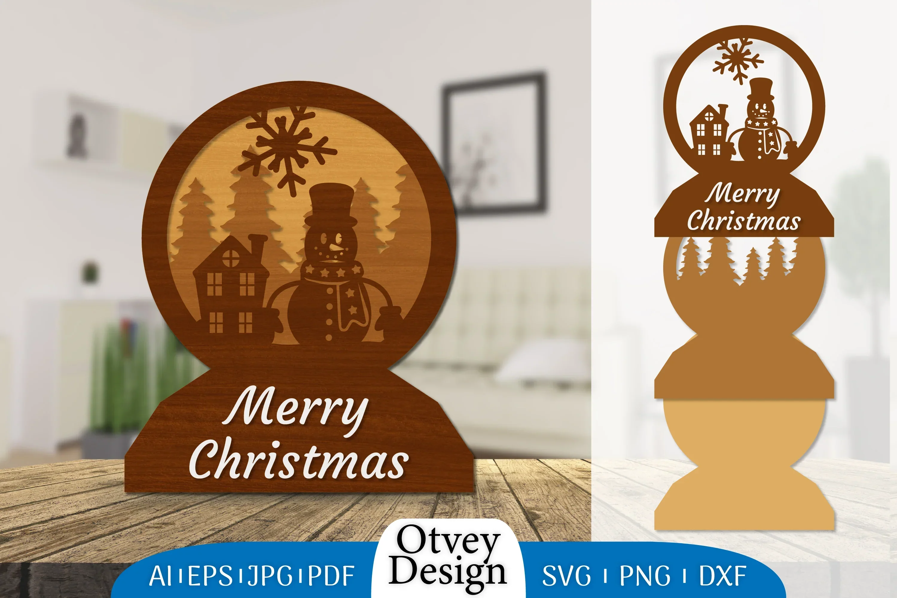 Christmas Snowman Layered Lasercut SVG Bundle