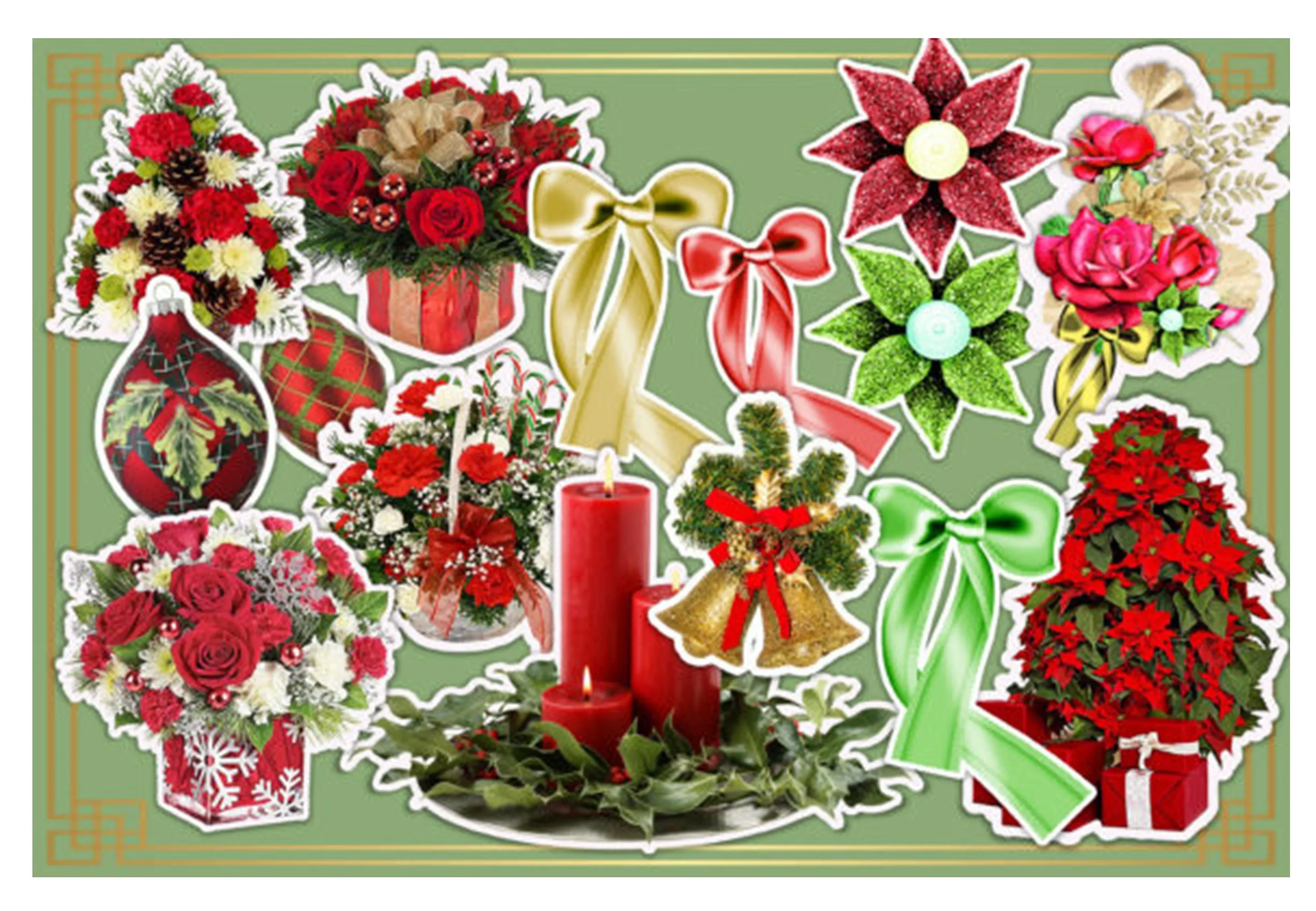 Christmas Stickers Clipart Bundle - Image 2