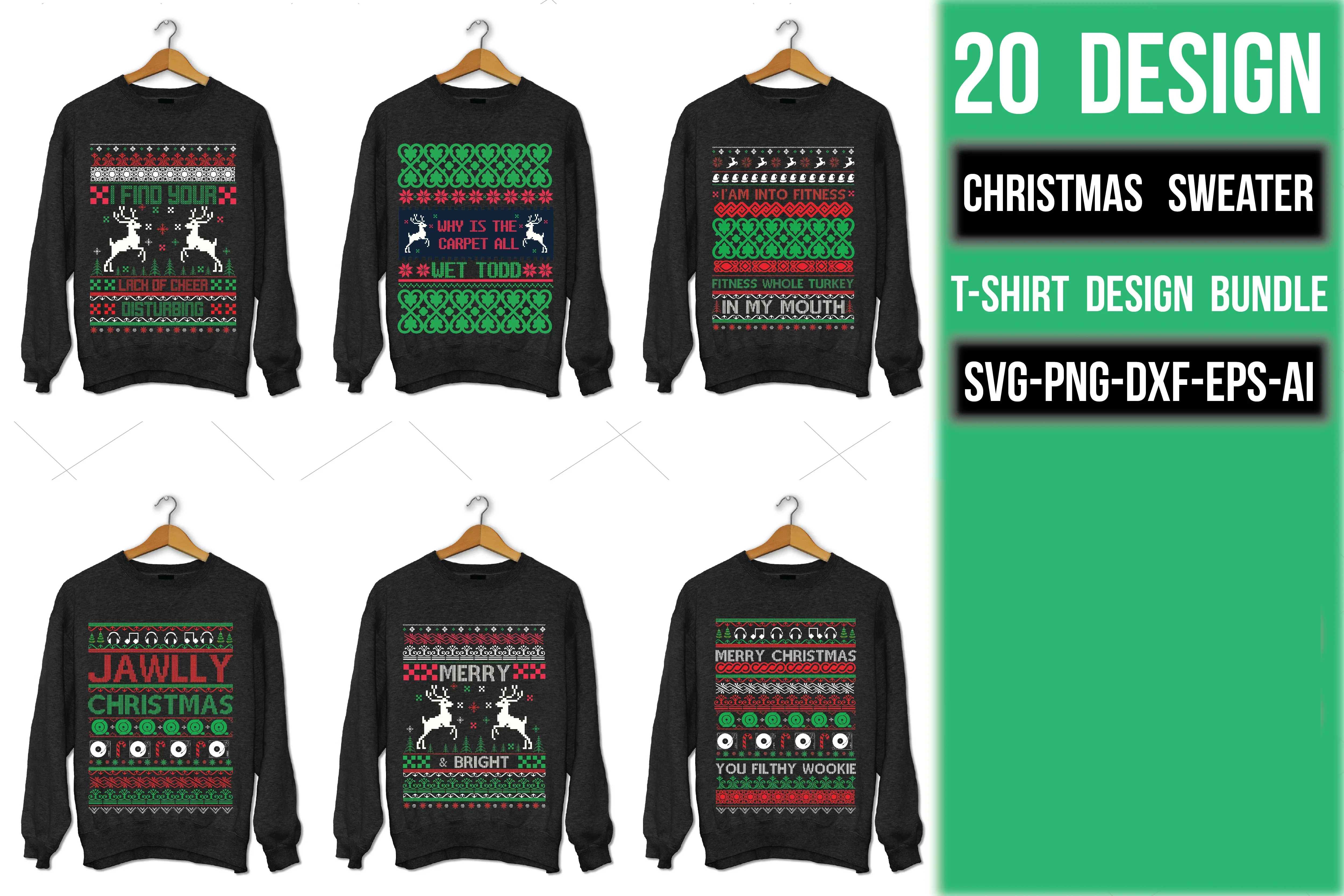 Christmas Sweater T Shirt Bundle - Image 2