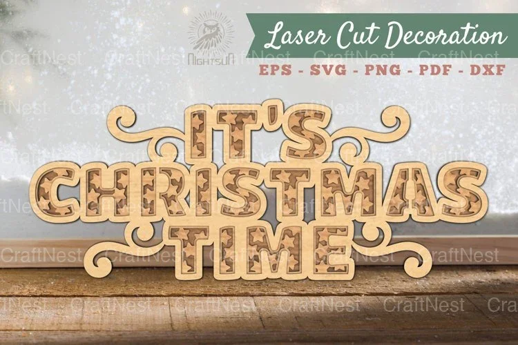 Christmas Time 3D Lasercut Decoration Clipart Bundle