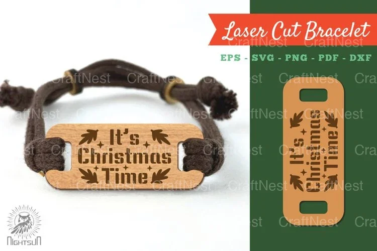 Christmas Time Laser Cut Bracelet SVG Bundle