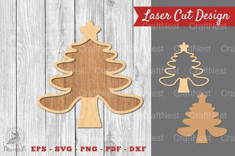 Christmas Tree Laser Cut Decoration Clipart Bundle