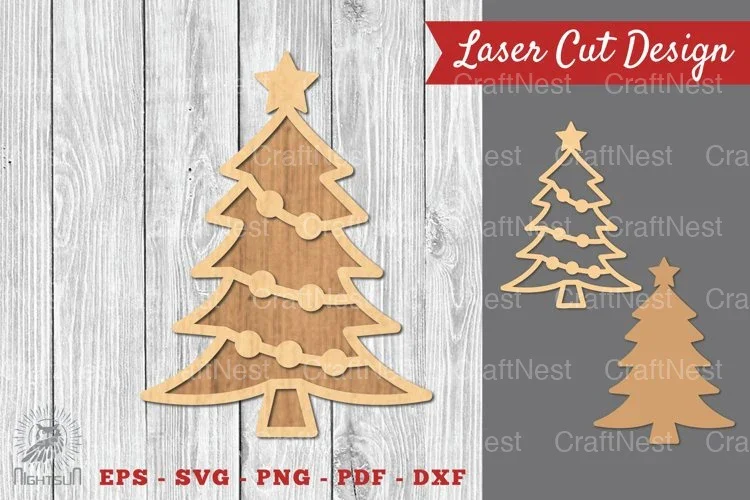 Christmas Tree Laser Cut Decoration SVG Bundle