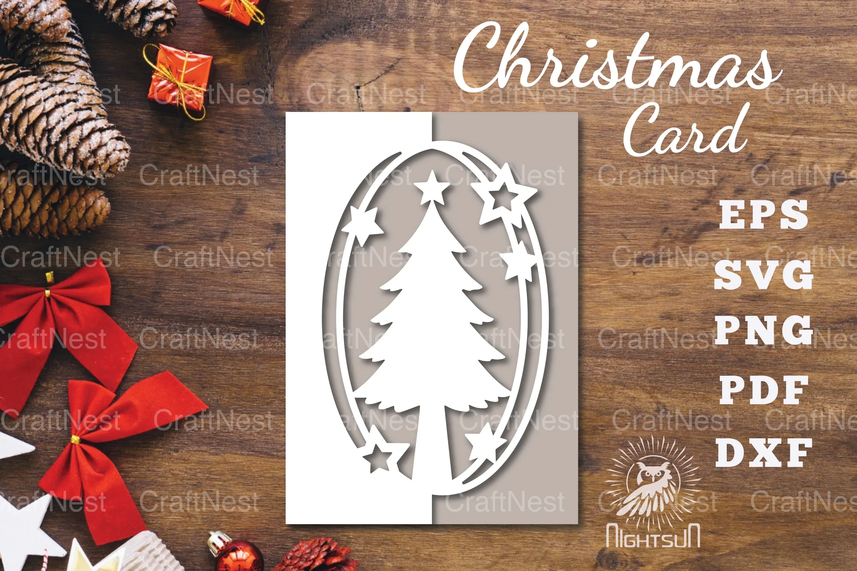 Christmas Tree Papercut Card SVG Bundle