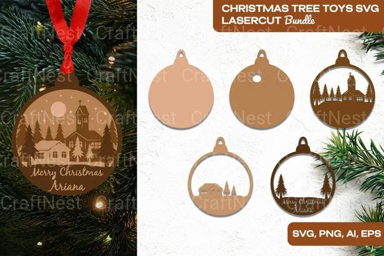 Christmas Tree Toys Laser Cut SVG Bundle