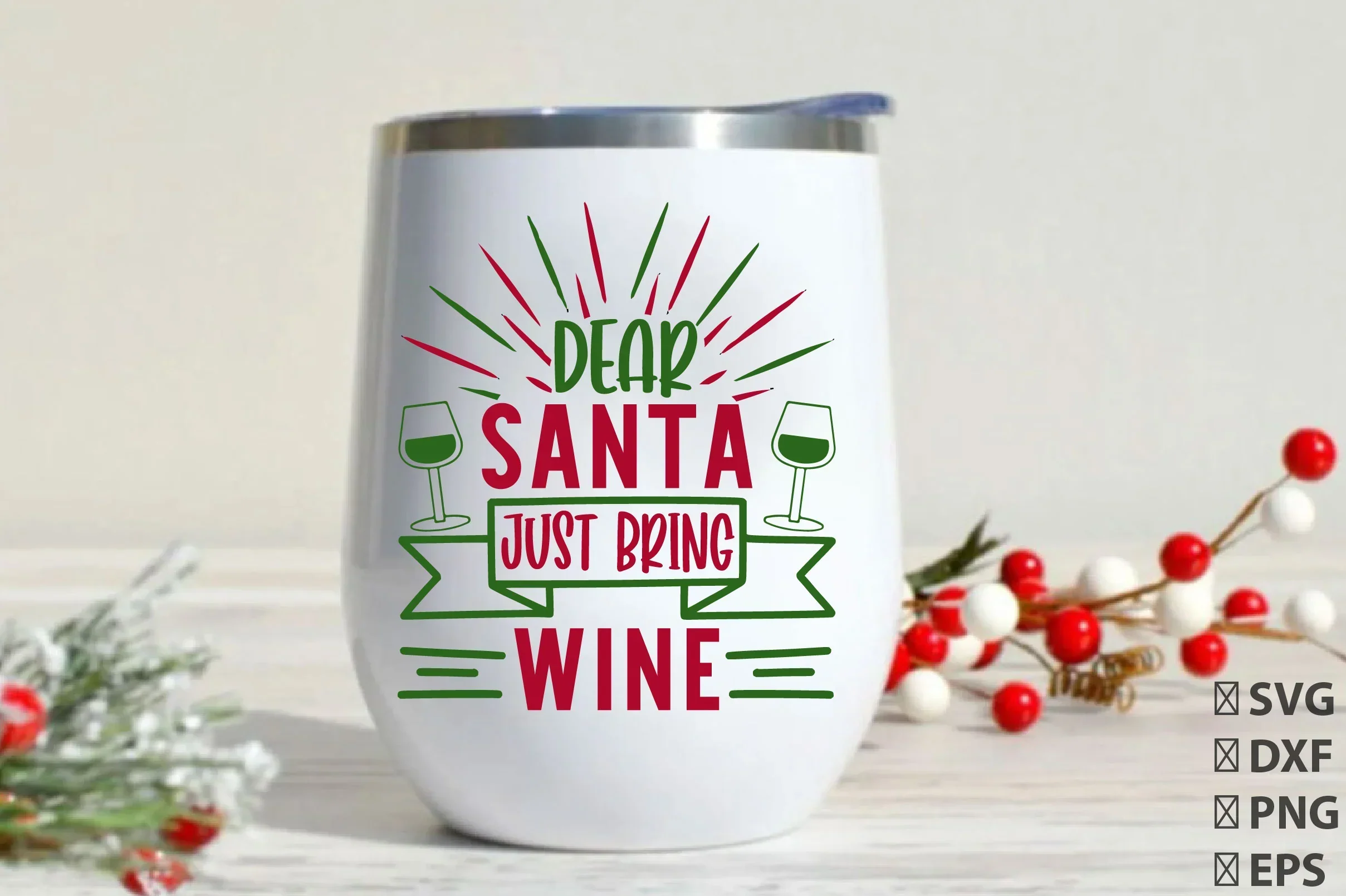 Christmas Wine SVG Bundle - Image 14