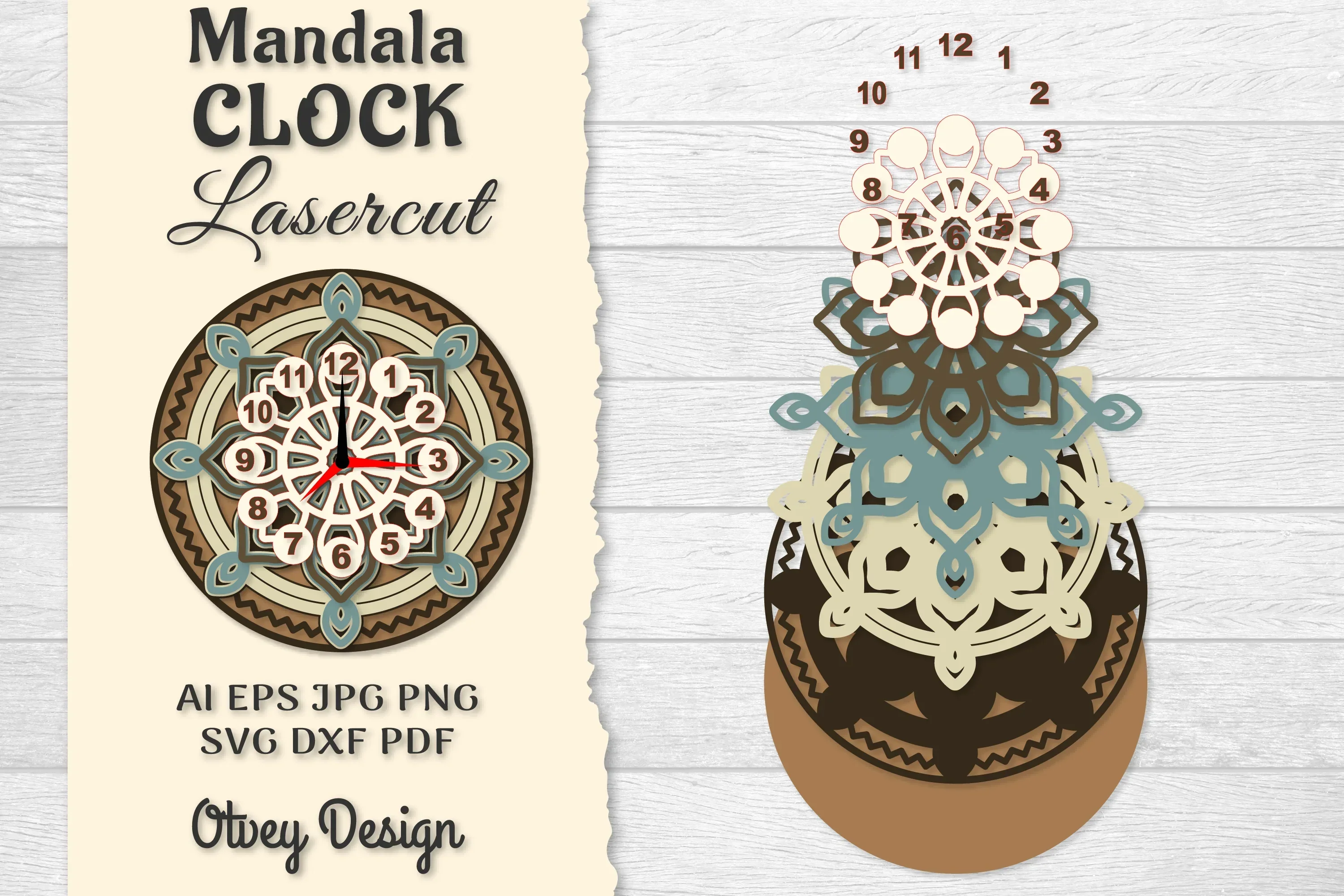 Clock Mandala Lasercut SVG Bundle - Image 2