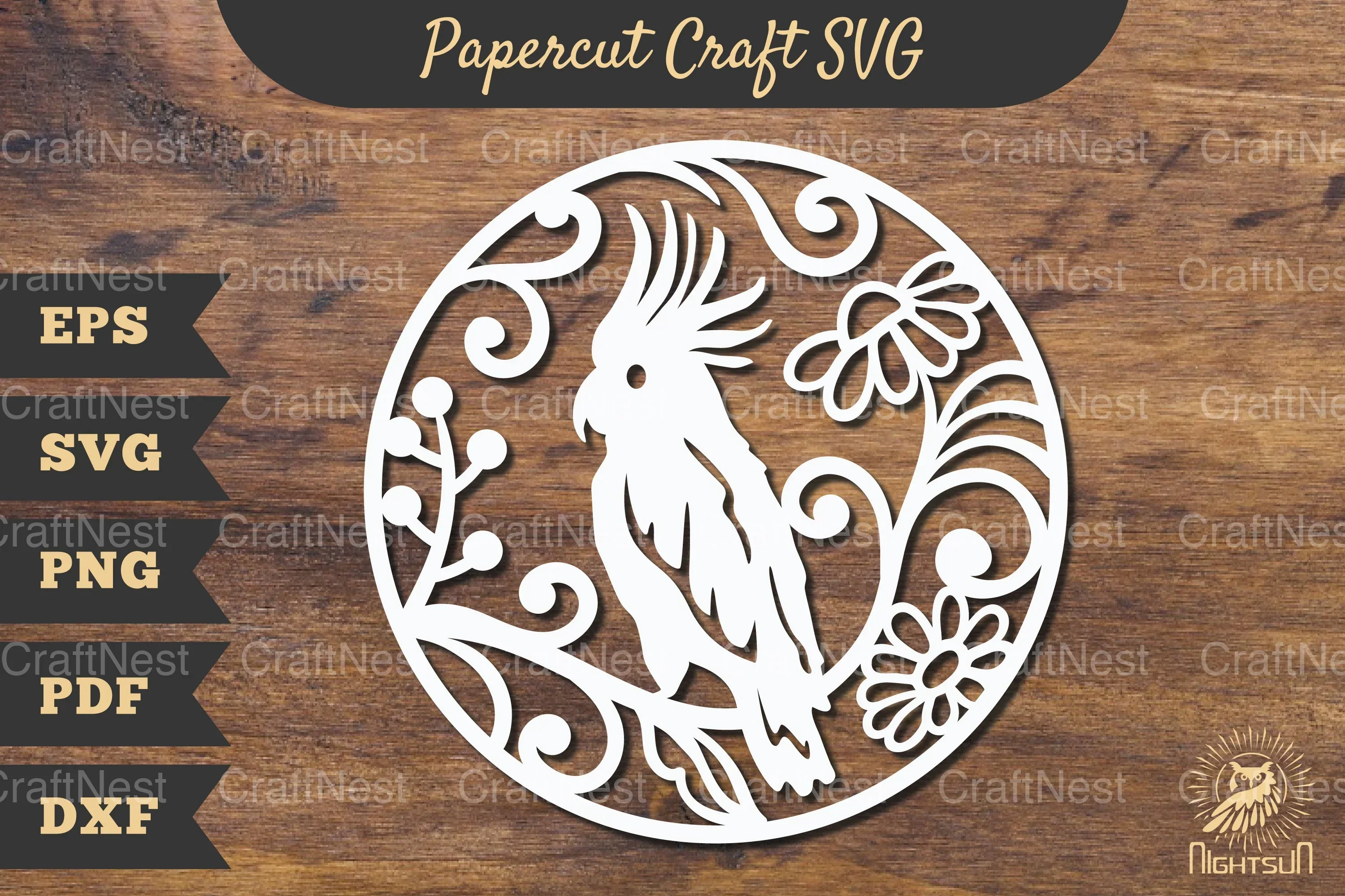 Cockatoo Papercut Craft SVG Bundle