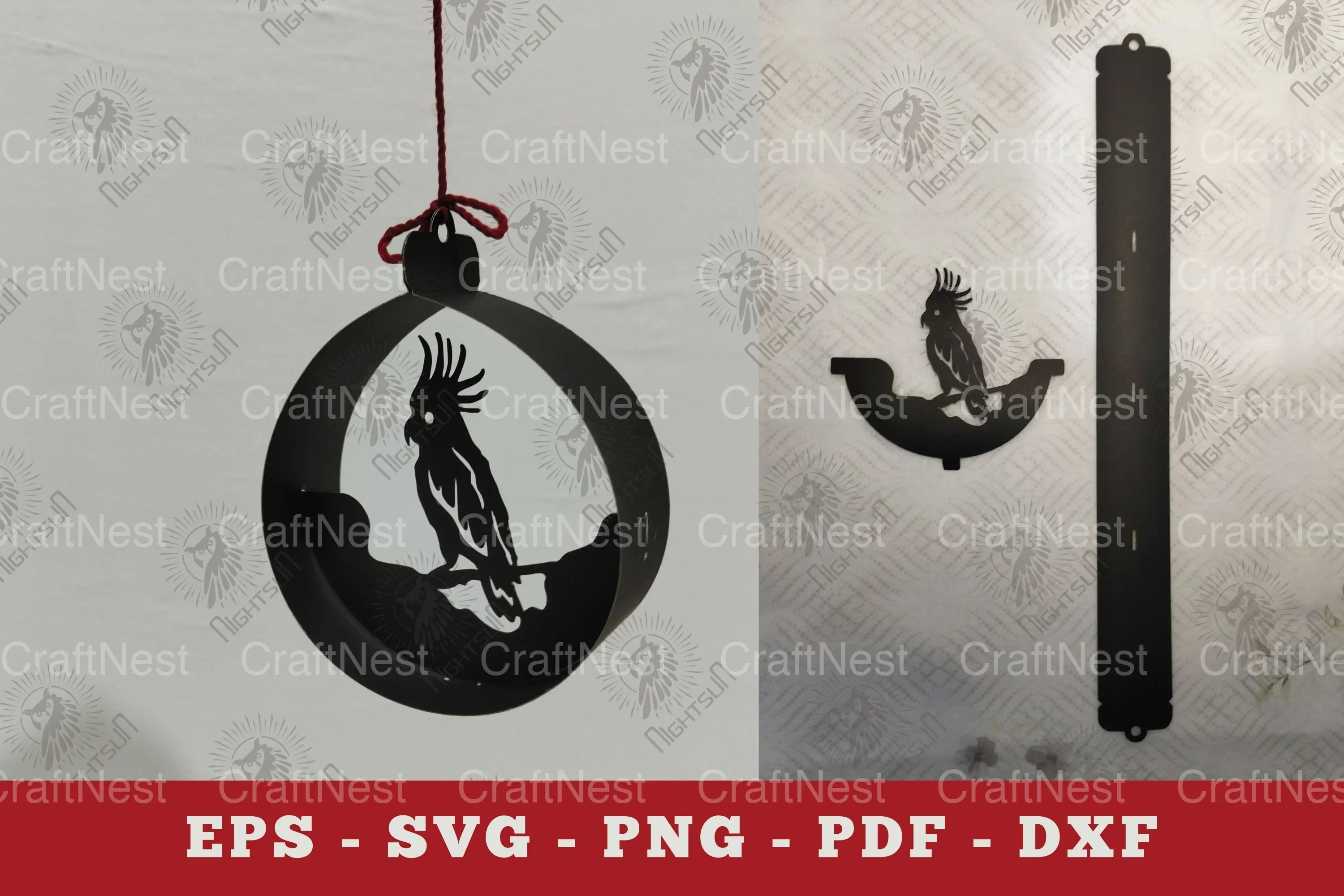 Cockatoo Papercut Ornament Clipart Bundle