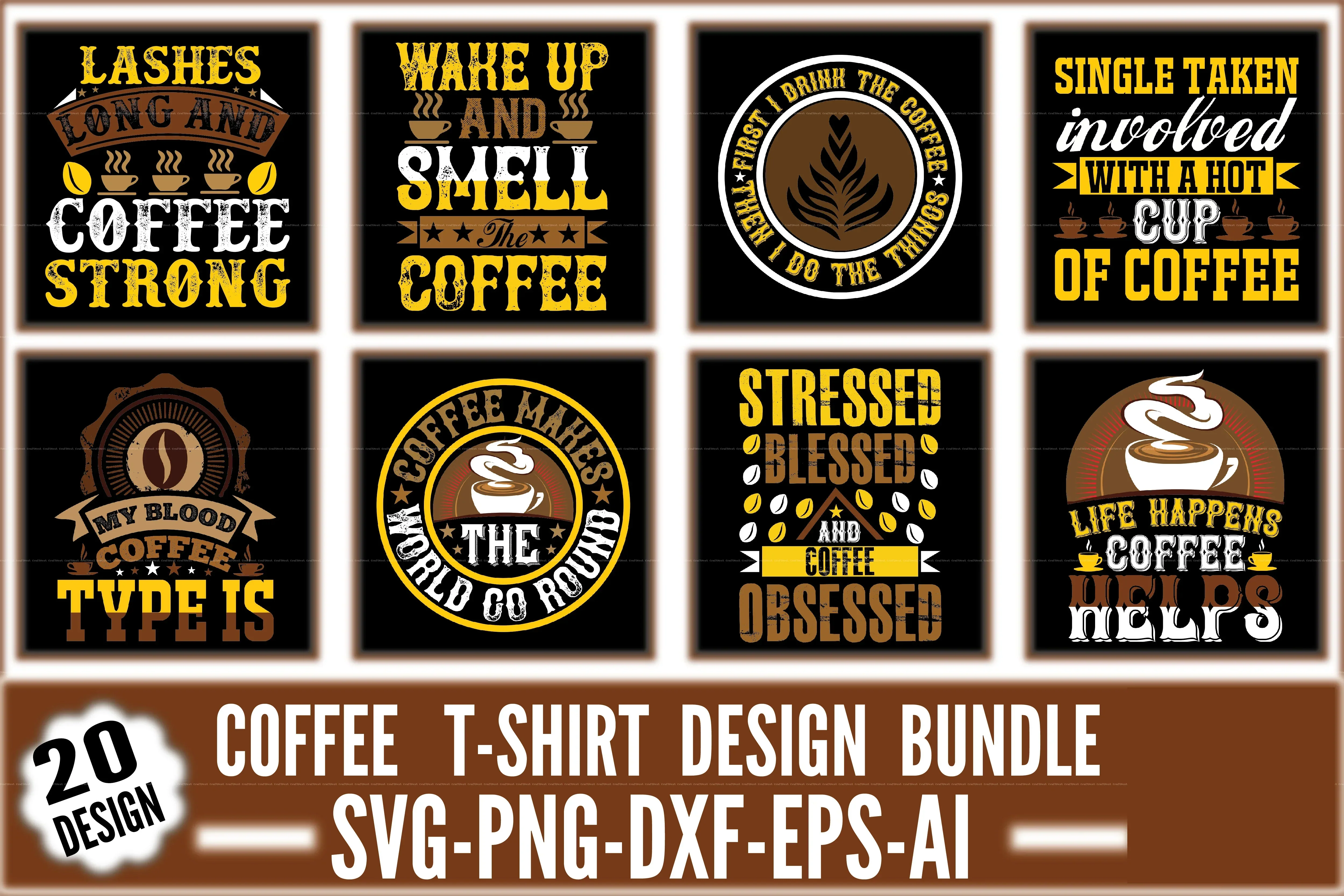 Coffee T-Shirt Design SVG Bundle