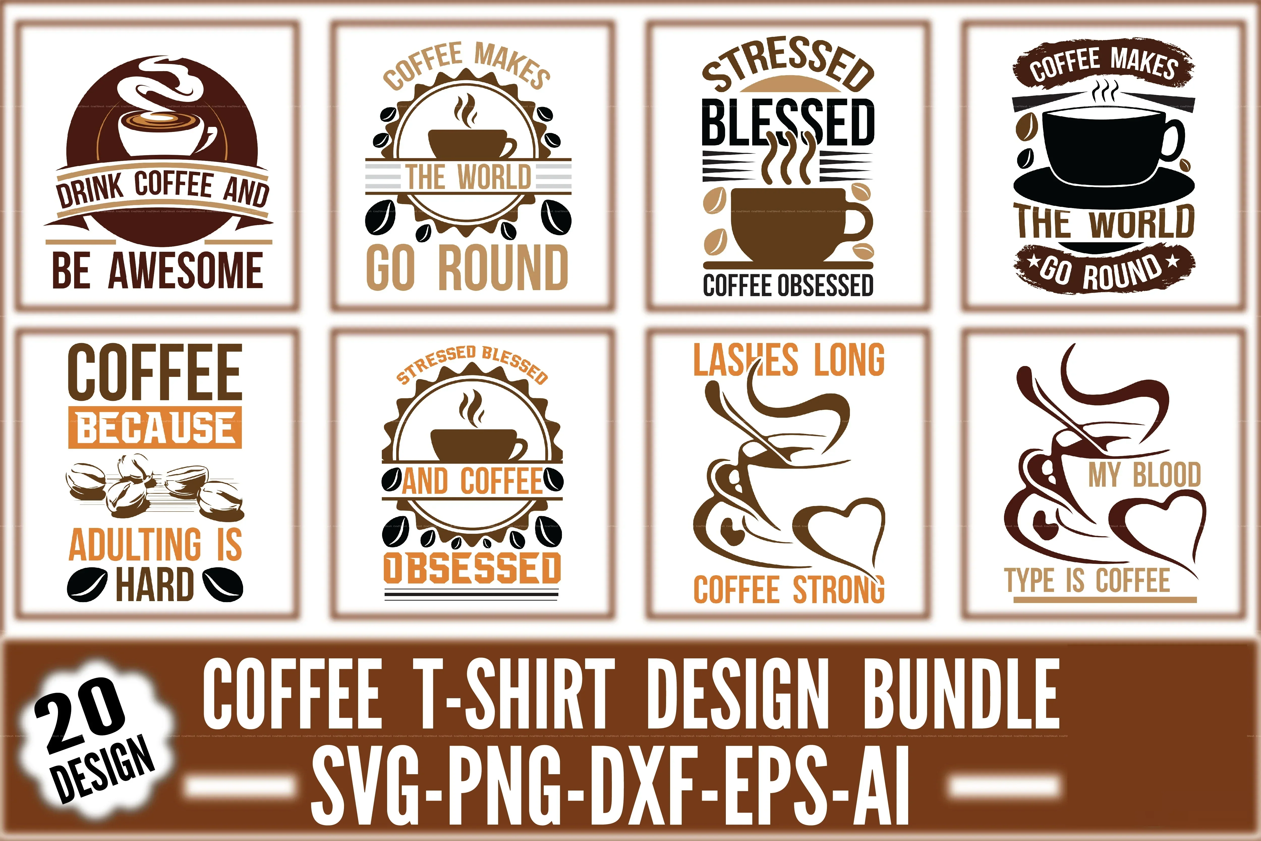 Coffee T-Shirt Design SVG Bundle