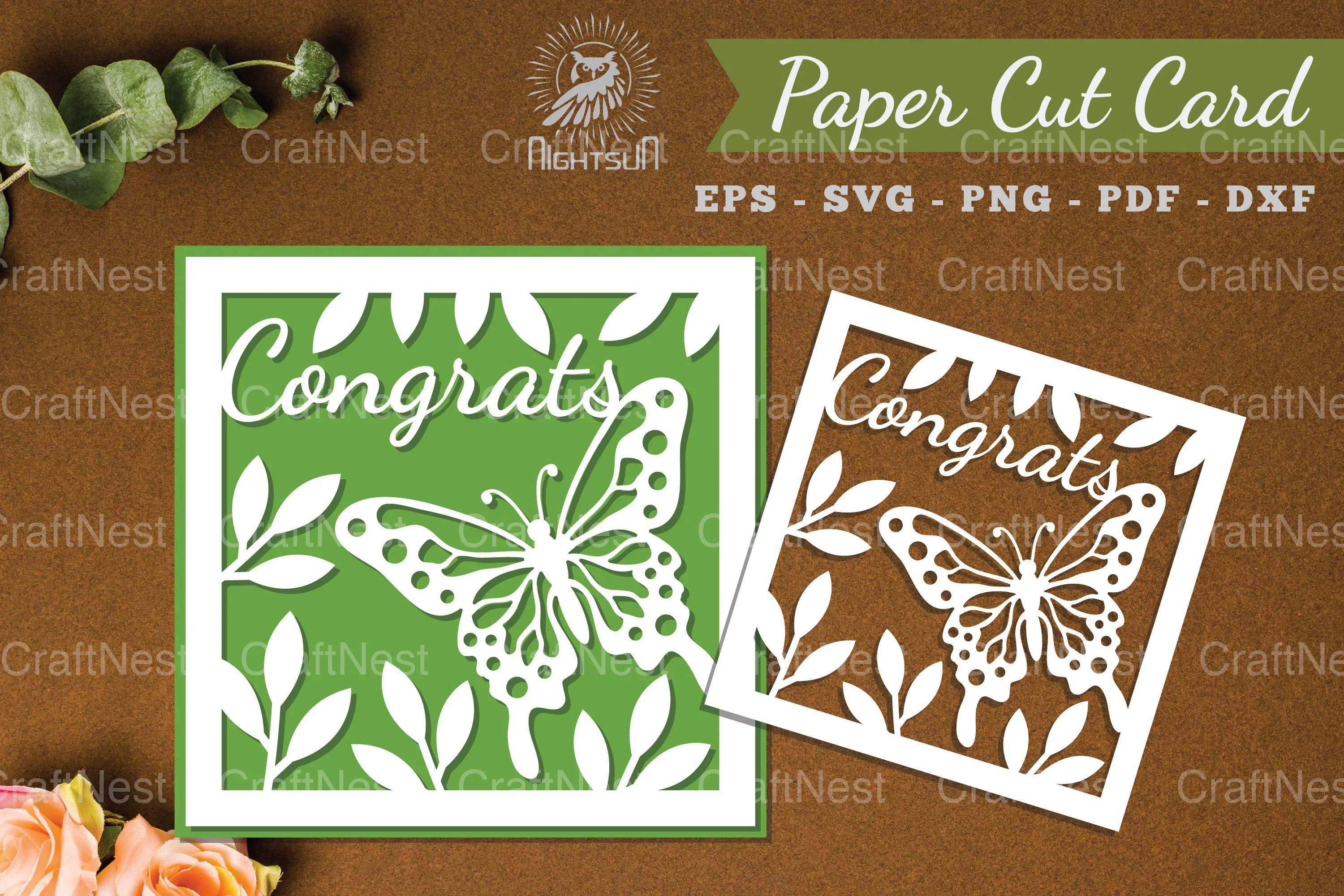 Congrats Papercut Card SVG Bundle