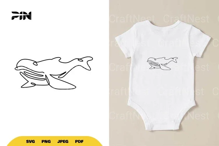 Continuous Line Whale SVG Bundle