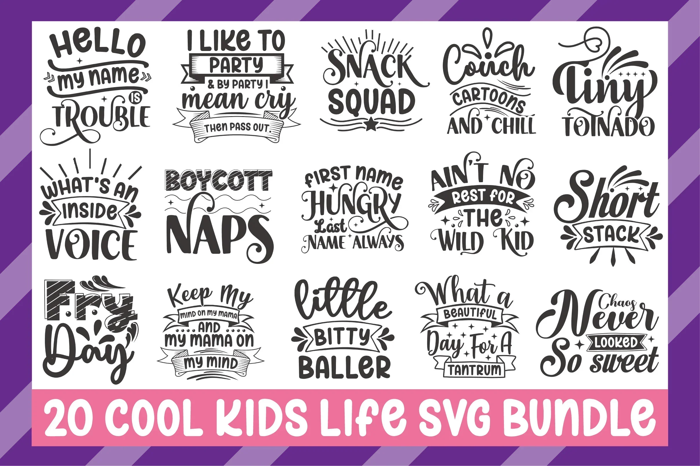 Cool Kids Life Bundle SVG Bundle