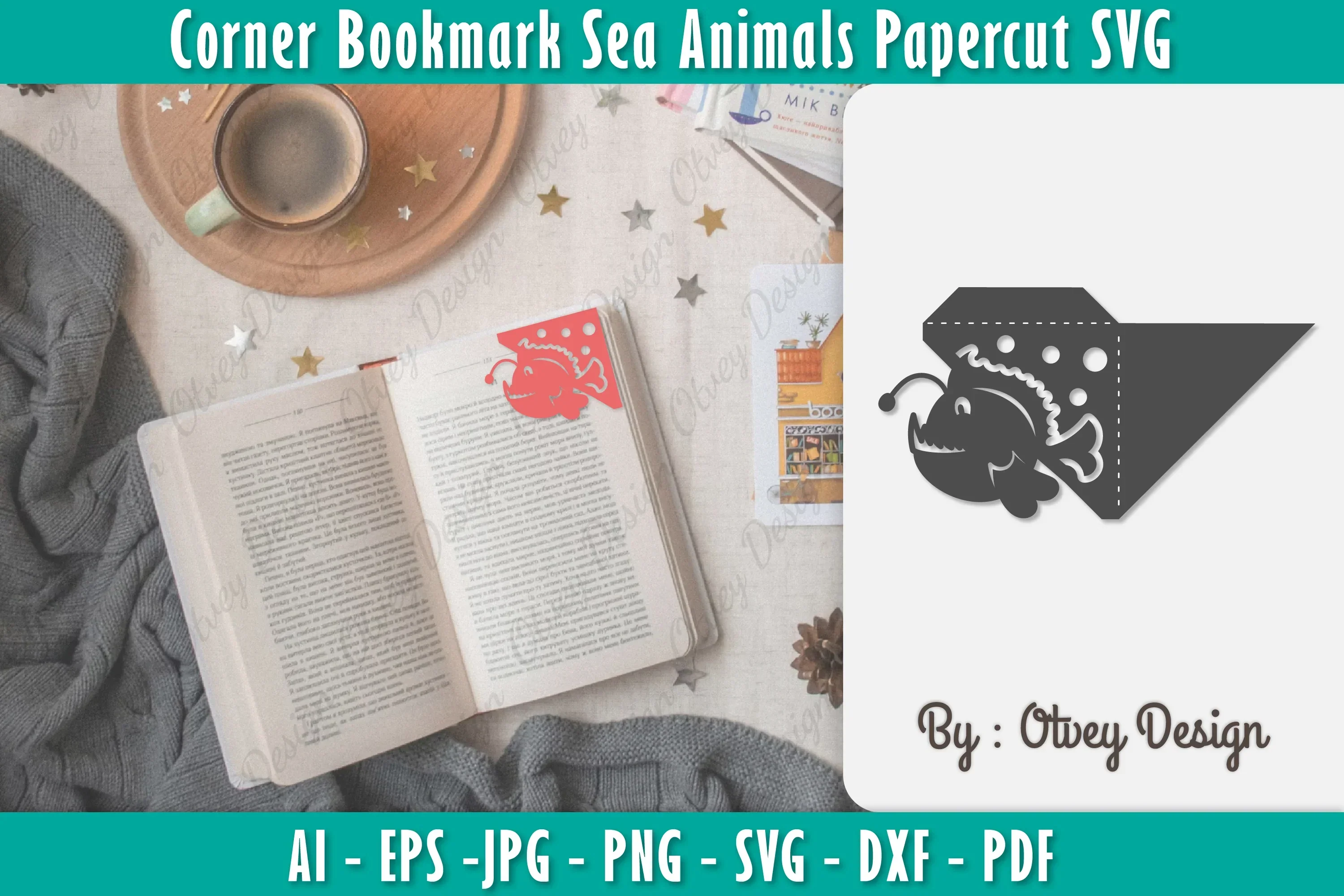 Corner Bookmark Sea Animals SVG Bundle