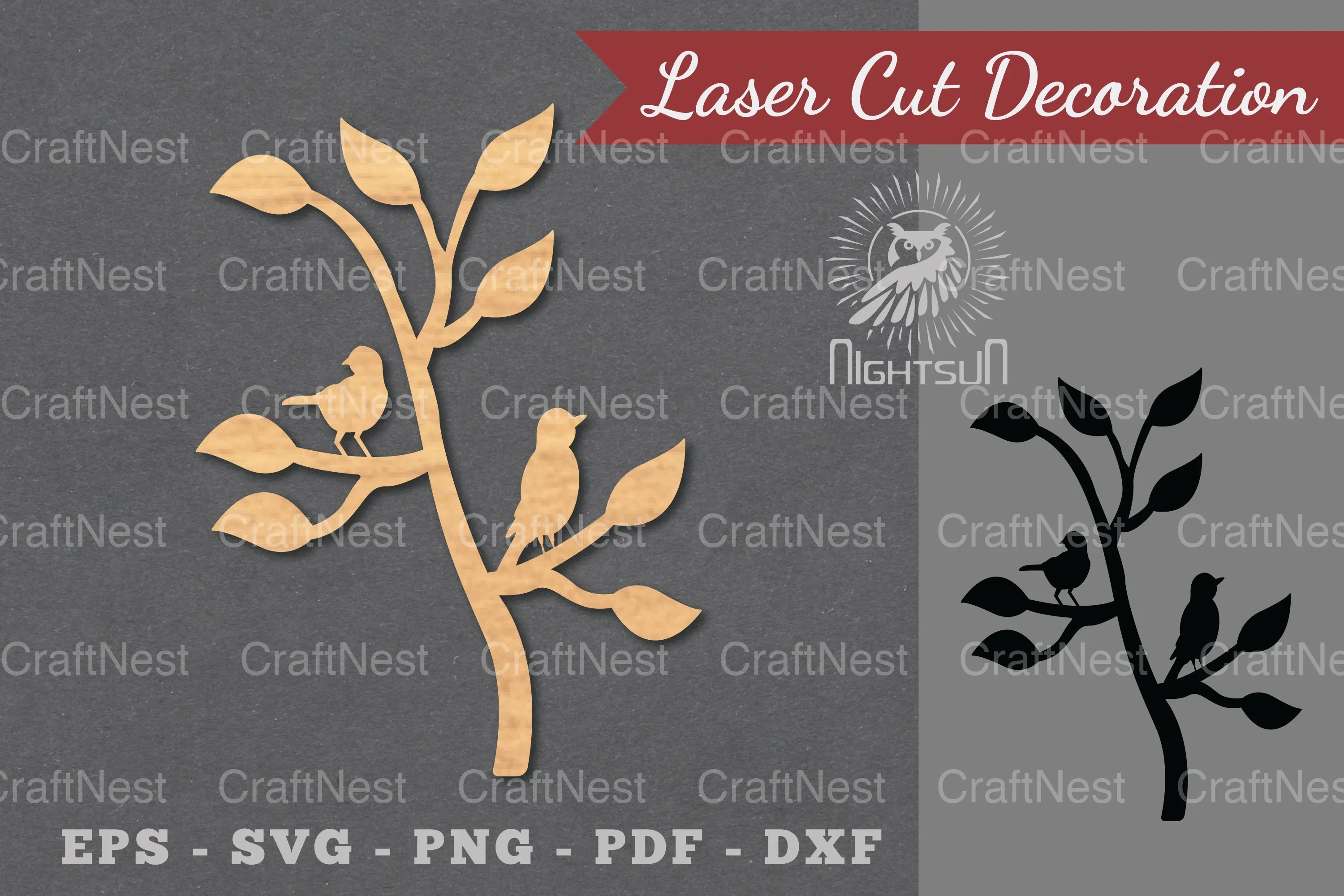 Couple Bird Laser Cut Decoration Clipart Bundle