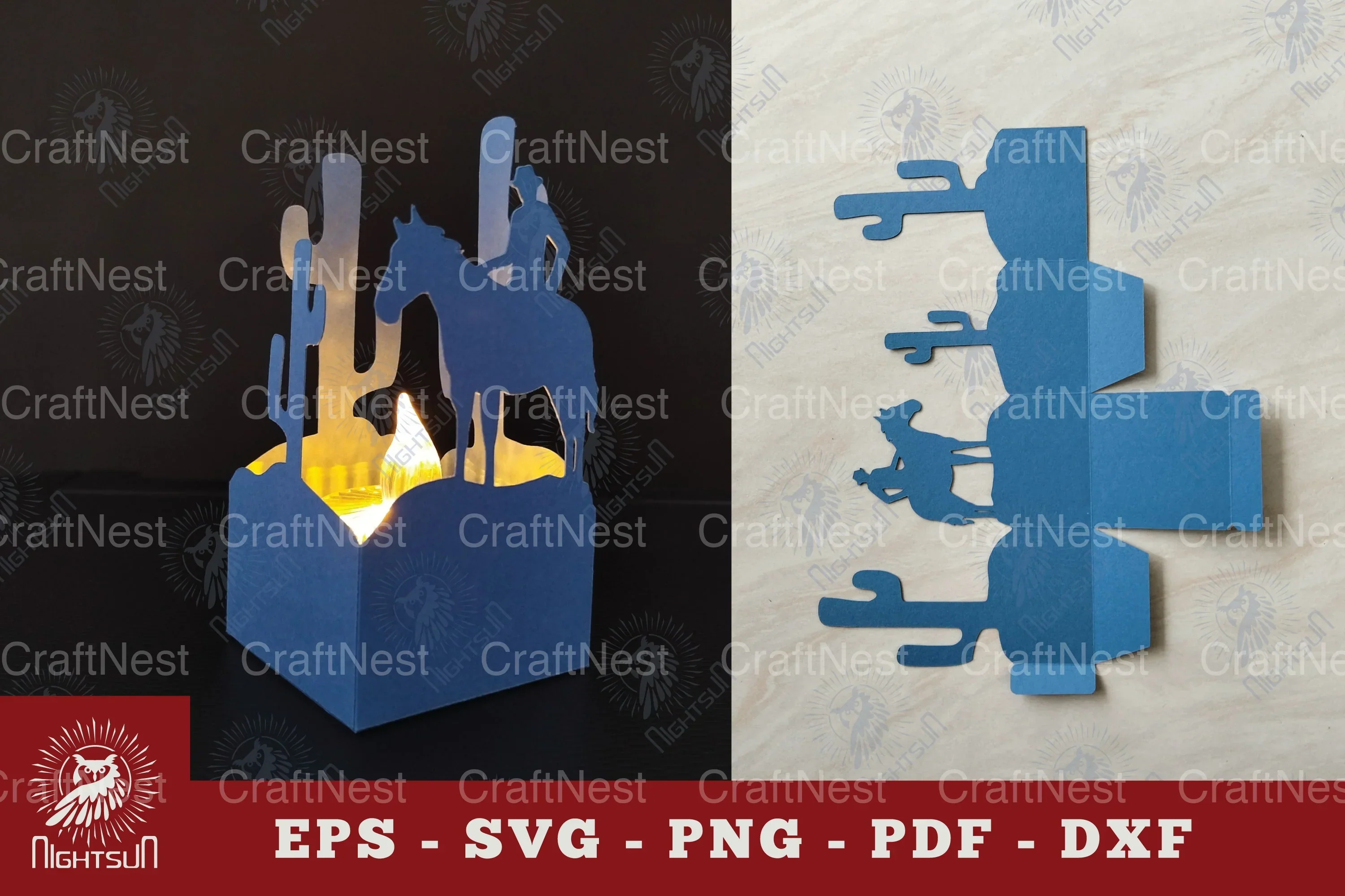 Cowboy Papercut Lantern SVG Bundle